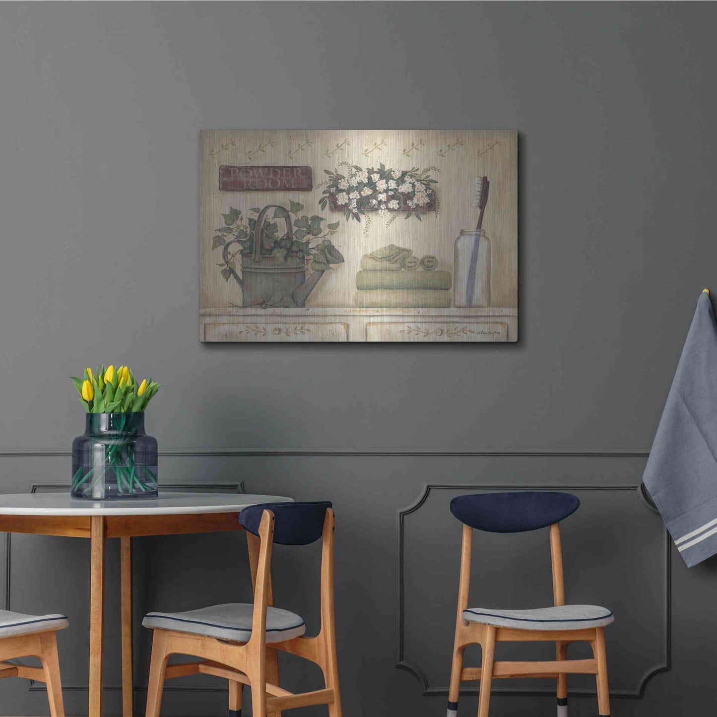 Luxe Metal Art 'Powder Room' by Pam Britton, Metal Wall Art,36x24