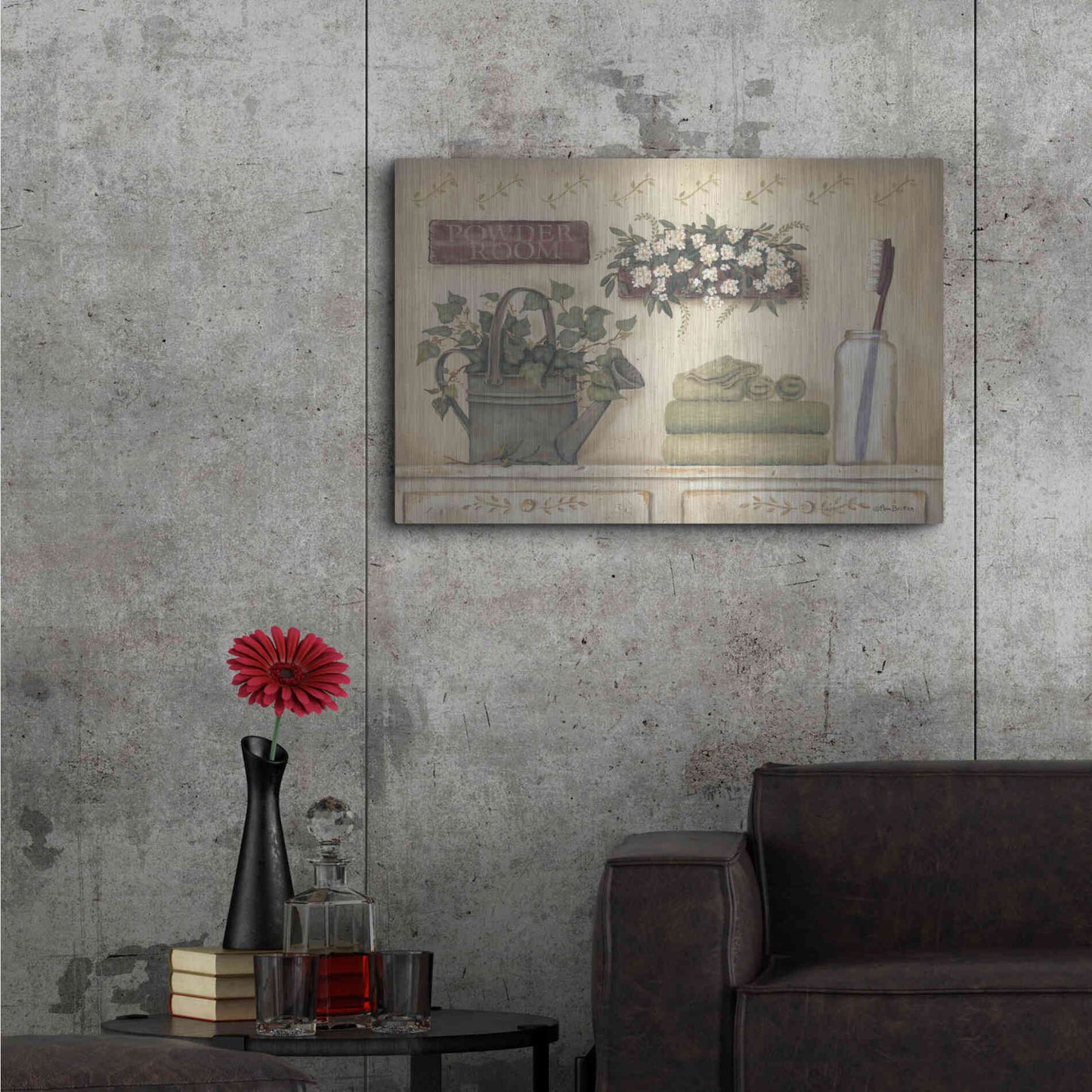 Luxe Metal Art 'Powder Room' by Pam Britton, Metal Wall Art,36x24