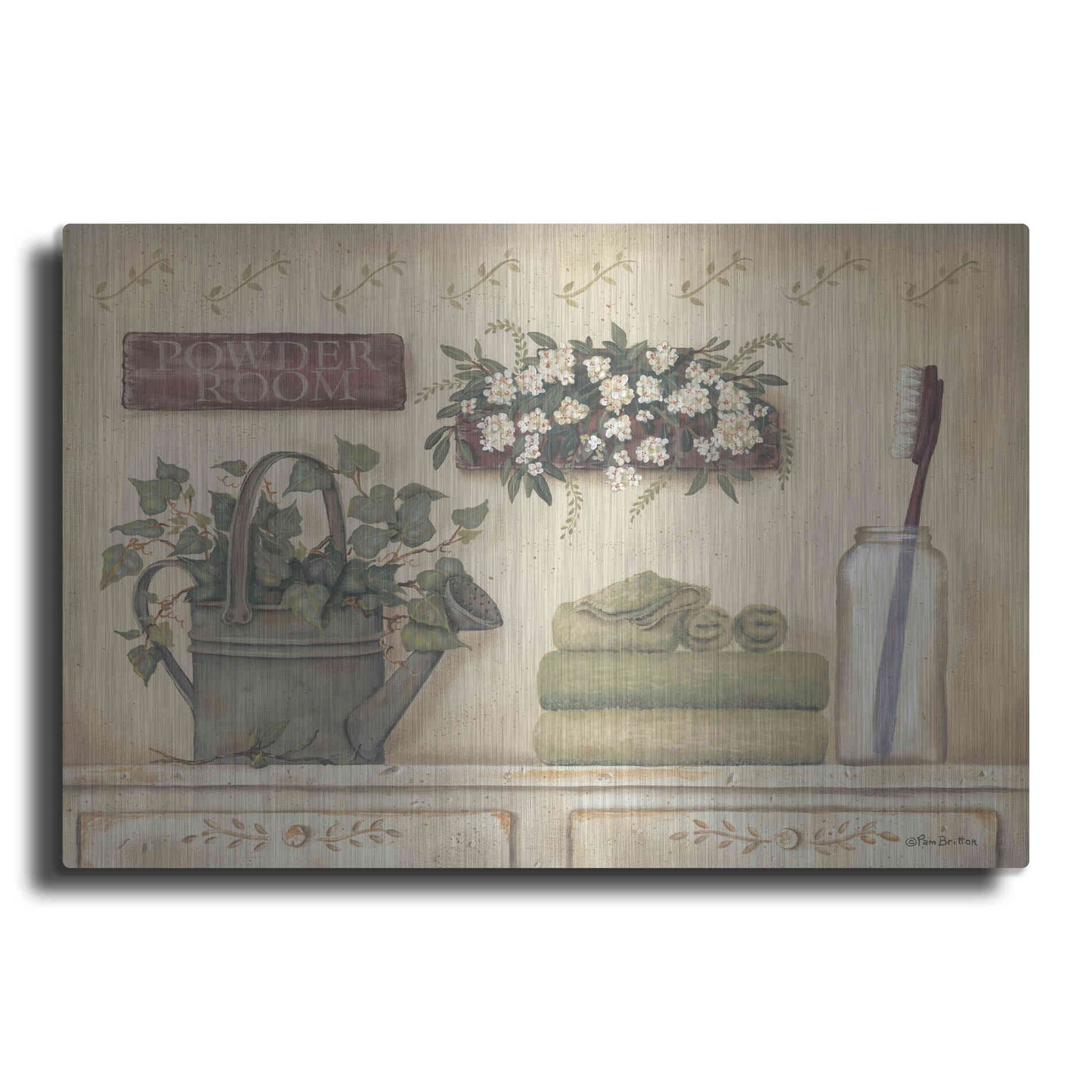 Luxe Metal Art 'Powder Room' by Pam Britton, Metal Wall Art