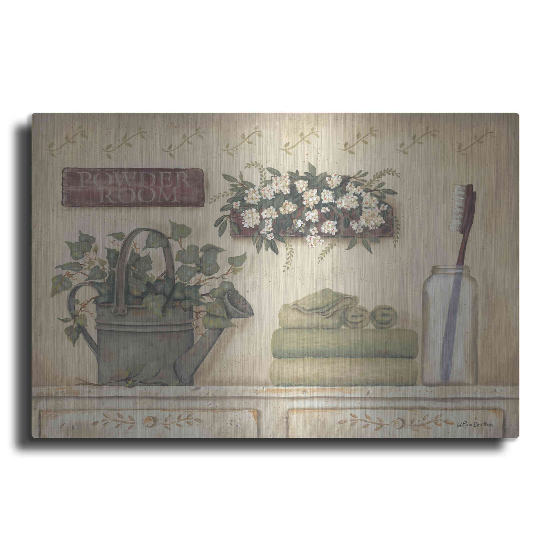 Luxe Metal Art 'Powder Room' by Pam Britton, Metal Wall Art