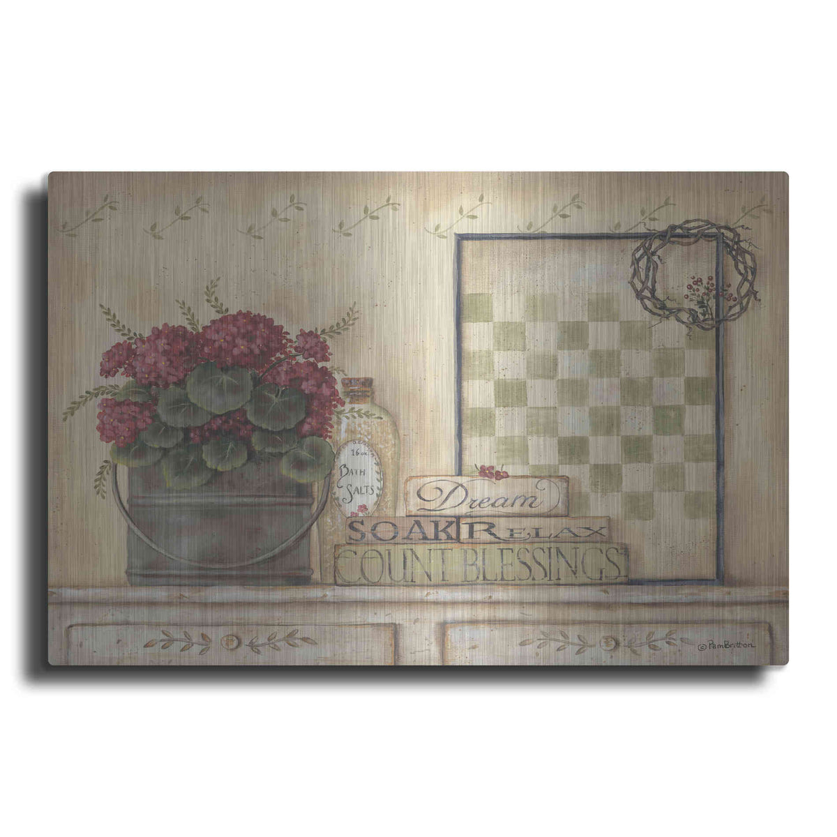 Luxe Metal Art 'Soak and Relax' by Pam Britton, Metal Wall Art