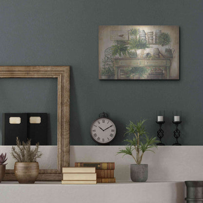 Luxe Metal Art 'Potting Bench I' by Pam Britton, Metal Wall Art,16x12