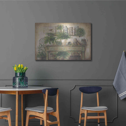 Luxe Metal Art 'Potting Bench I' by Pam Britton, Metal Wall Art,36x24