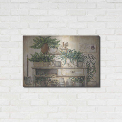 Luxe Metal Art 'Potting Bench II' by Pam Britton, Metal Wall Art,36x24