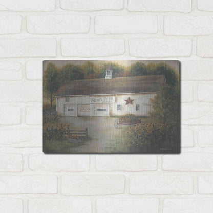 Luxe Metal Art 'Caleb's Sunflower Farm' by Pam Britton, Metal Wall Art,16x12