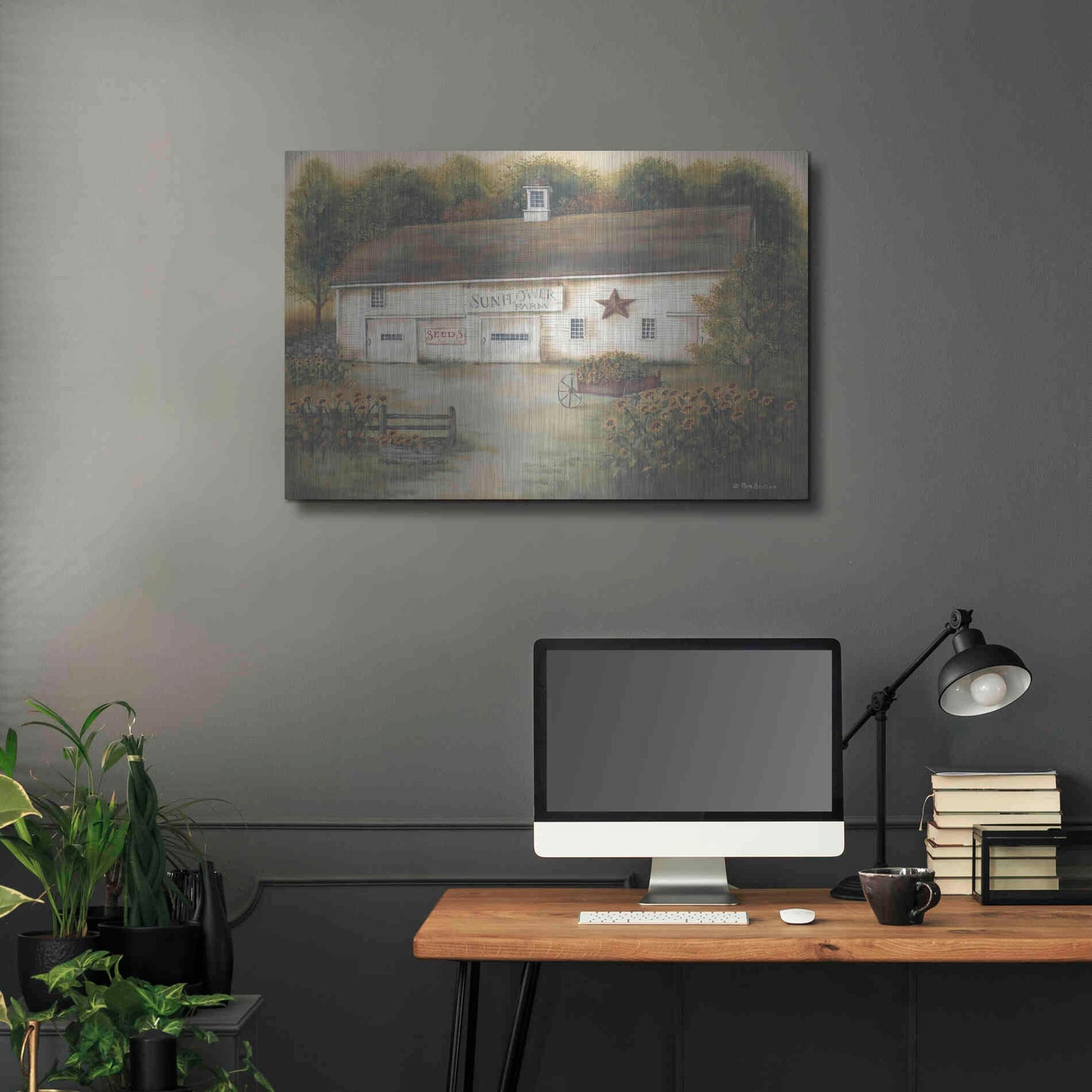 Luxe Metal Art 'Caleb's Sunflower Farm' by Pam Britton, Metal Wall Art,36x24