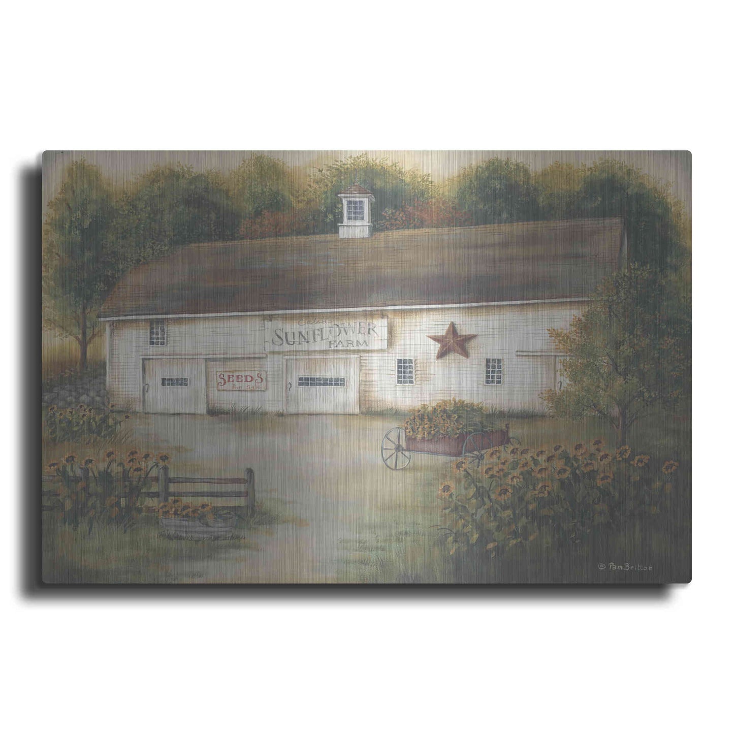 Luxe Metal Art 'Caleb's Sunflower Farm' by Pam Britton, Metal Wall Art