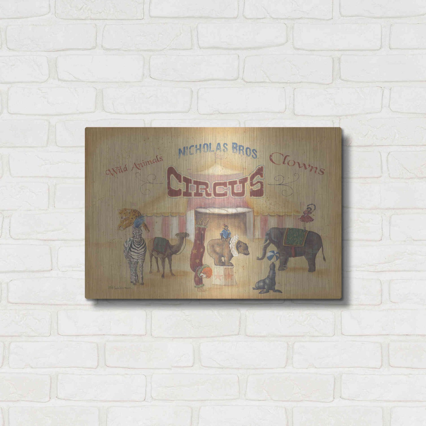 Luxe Metal Art 'Nicholas Bros-Circus' by Pam Britton, Metal Wall Art,24x16