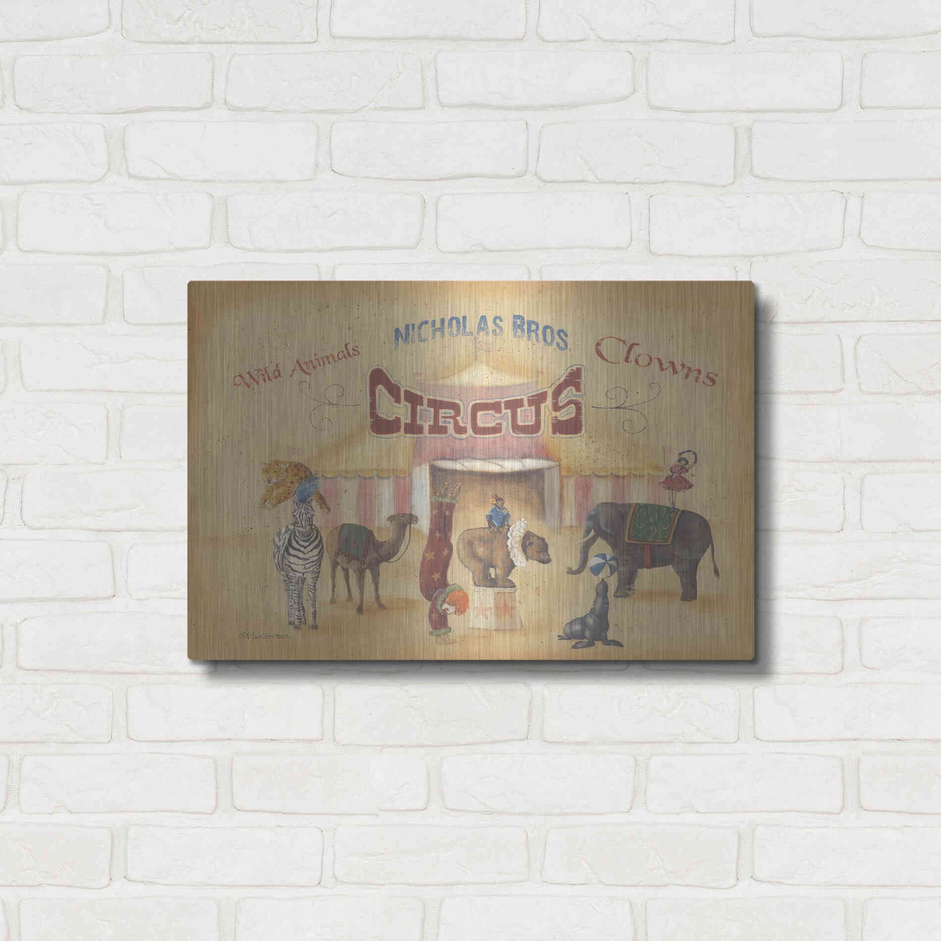 Luxe Metal Art 'Nicholas Bros-Circus' by Pam Britton, Metal Wall Art,24x16