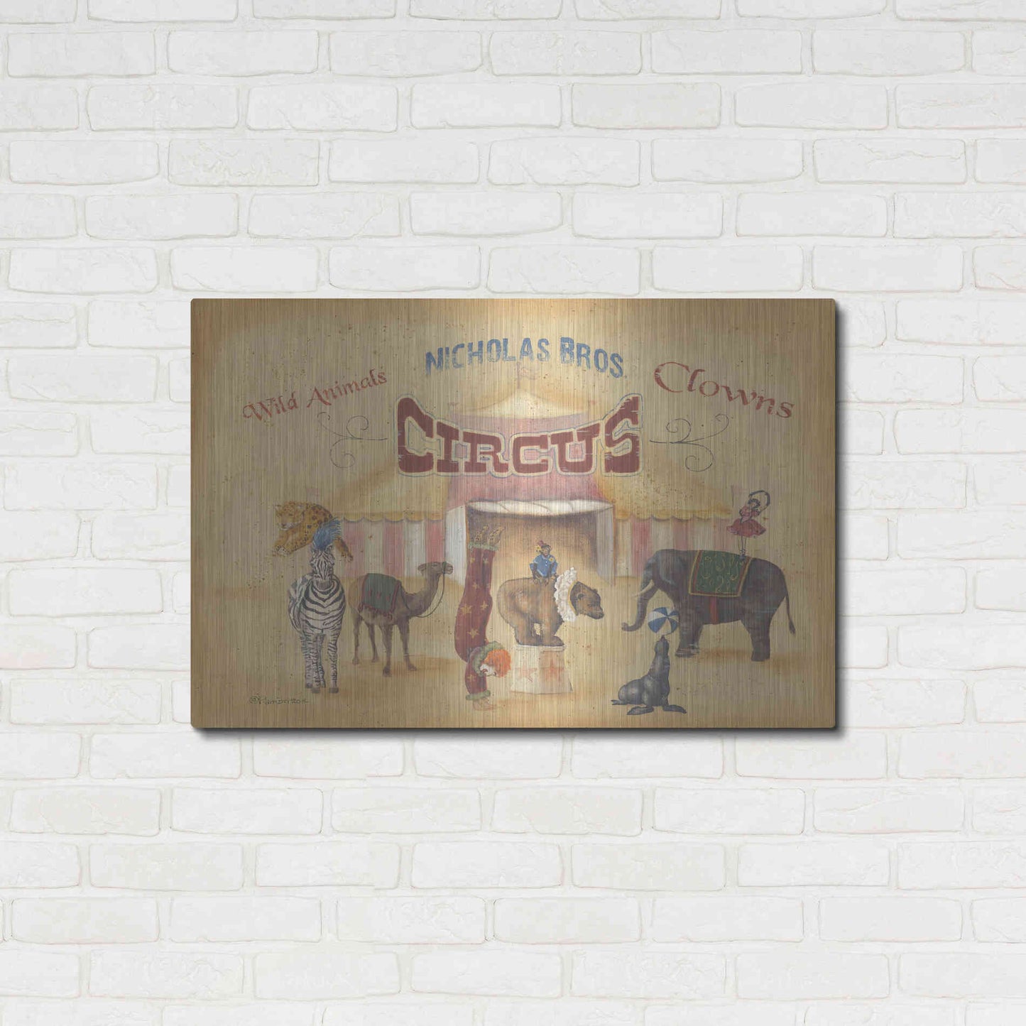 Luxe Metal Art 'Nicholas Bros-Circus' by Pam Britton, Metal Wall Art,36x24