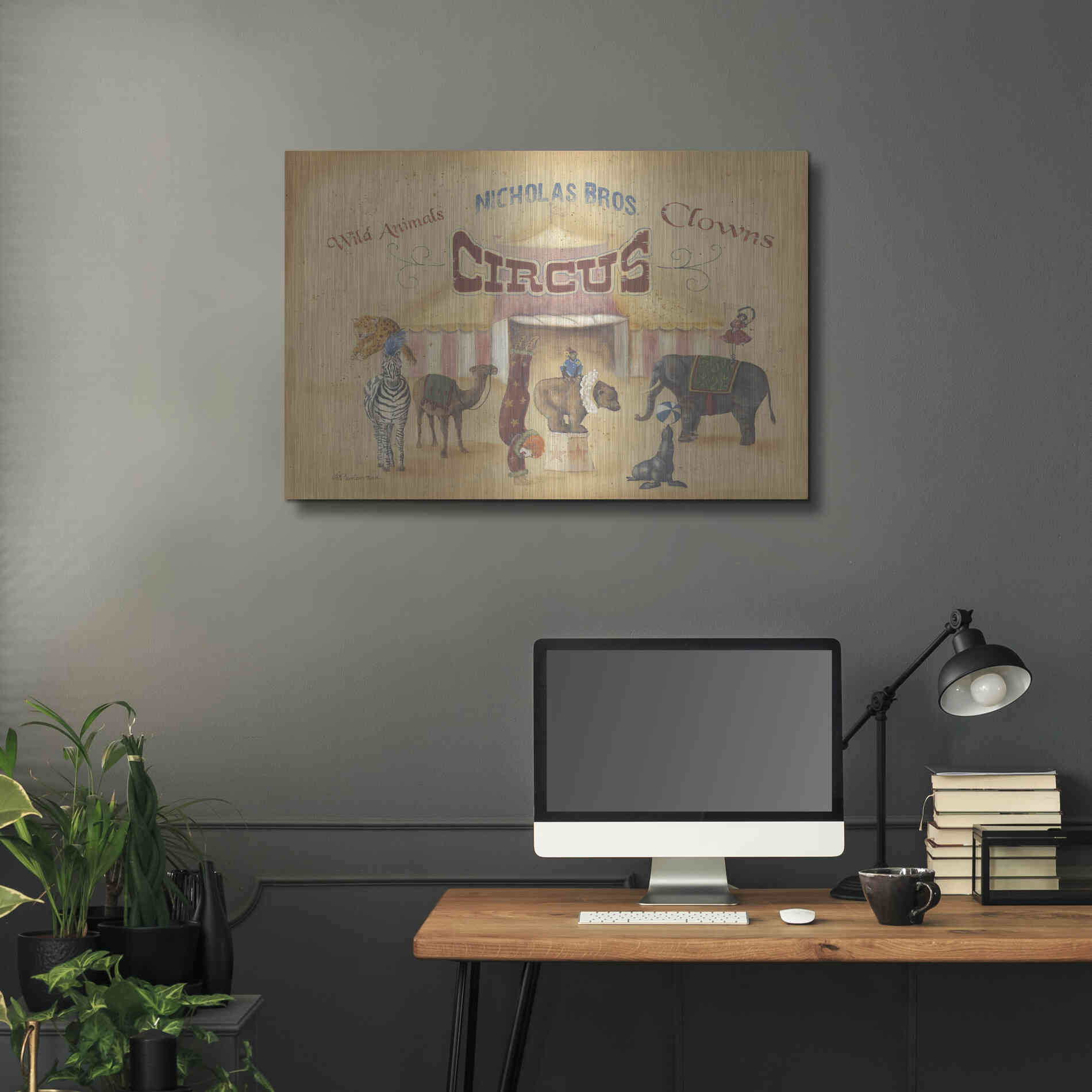 Luxe Metal Art 'Nicholas Bros-Circus' by Pam Britton, Metal Wall Art,36x24
