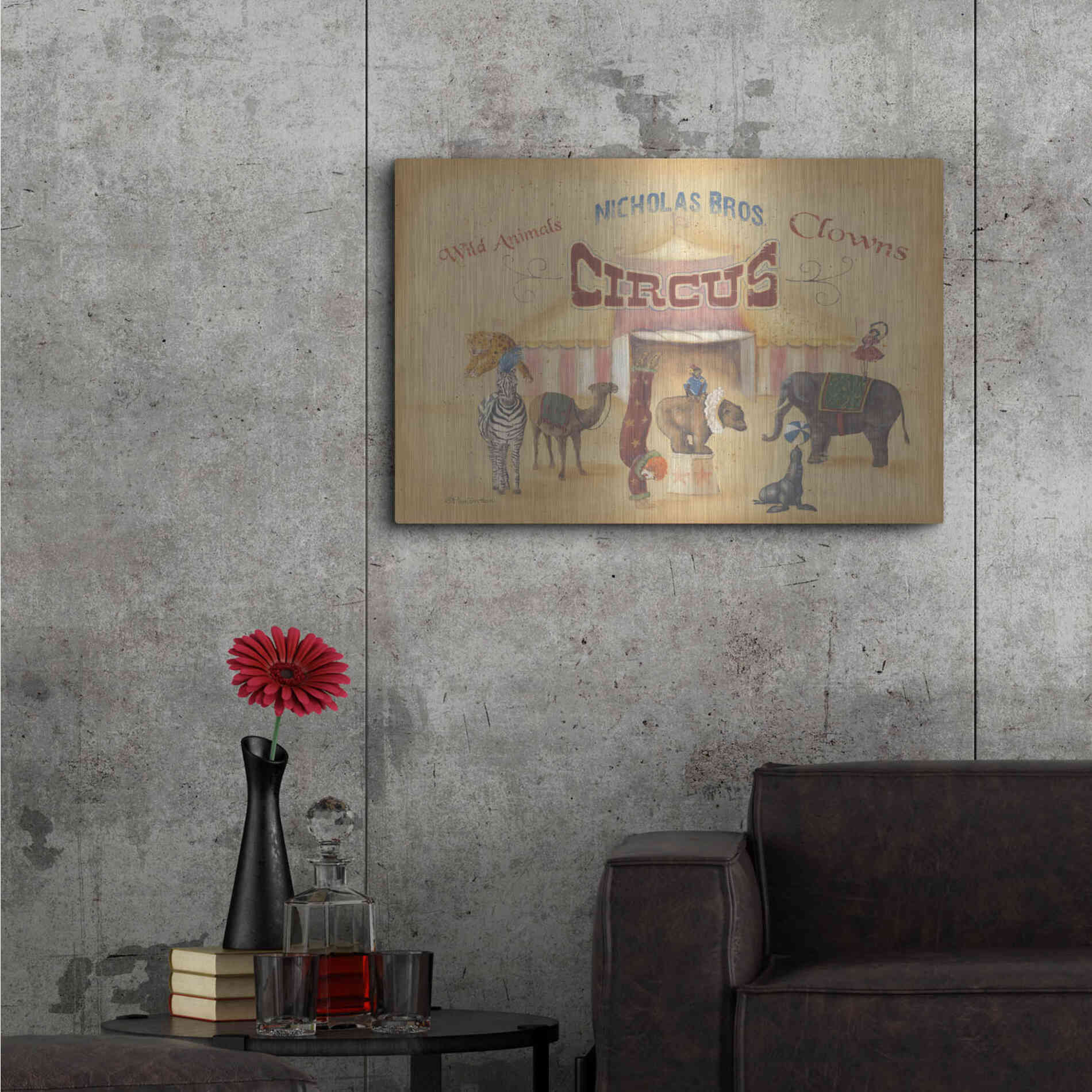 Luxe Metal Art 'Nicholas Bros-Circus' by Pam Britton, Metal Wall Art,36x24