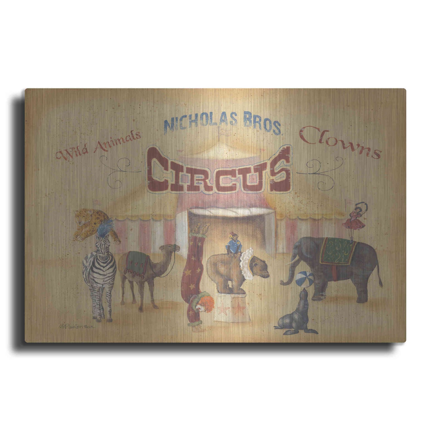 Luxe Metal Art 'Nicholas Bros-Circus' by Pam Britton, Metal Wall Art