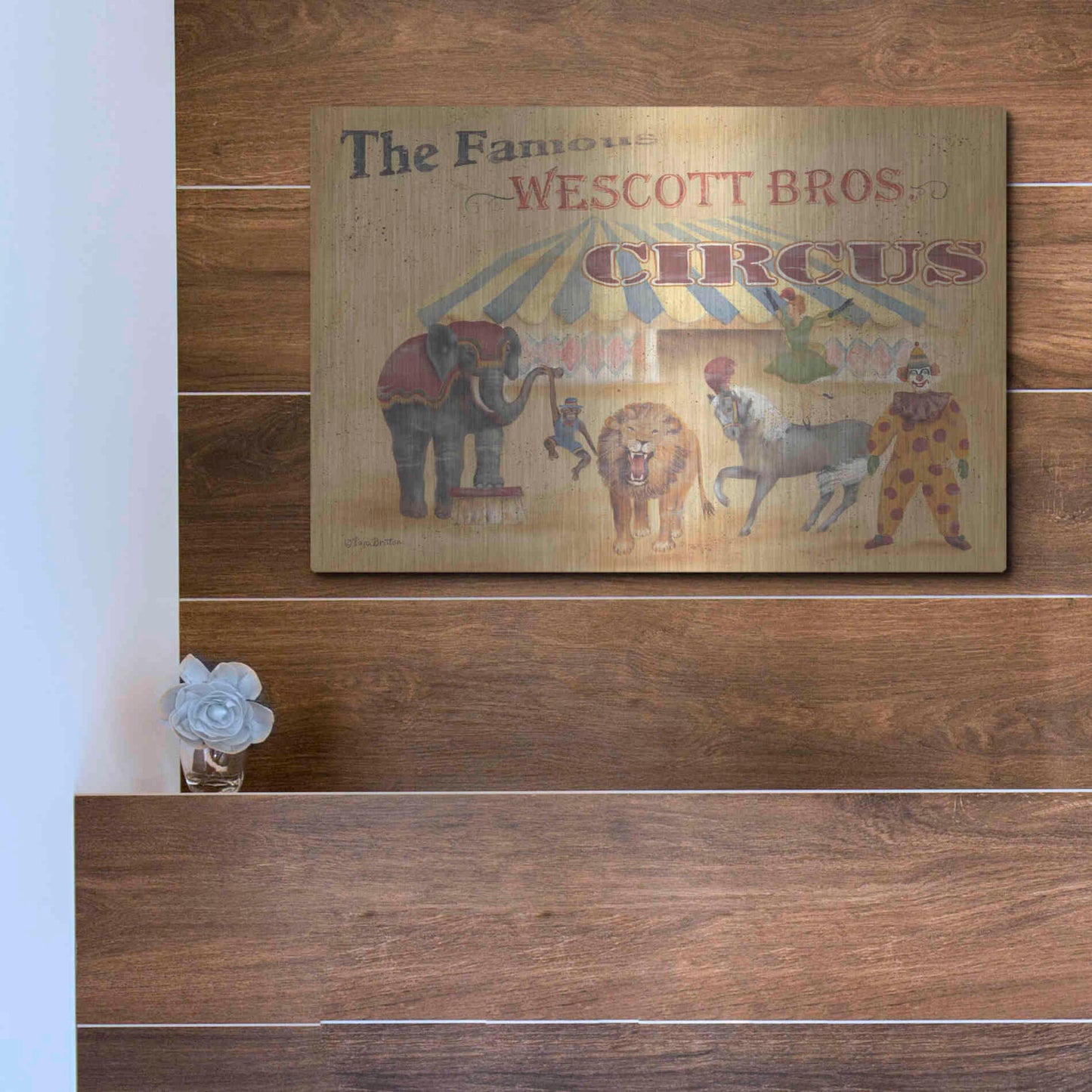 Luxe Metal Art 'Westcott Bros-Circus' by Pam Britton, Metal Wall Art,16x12