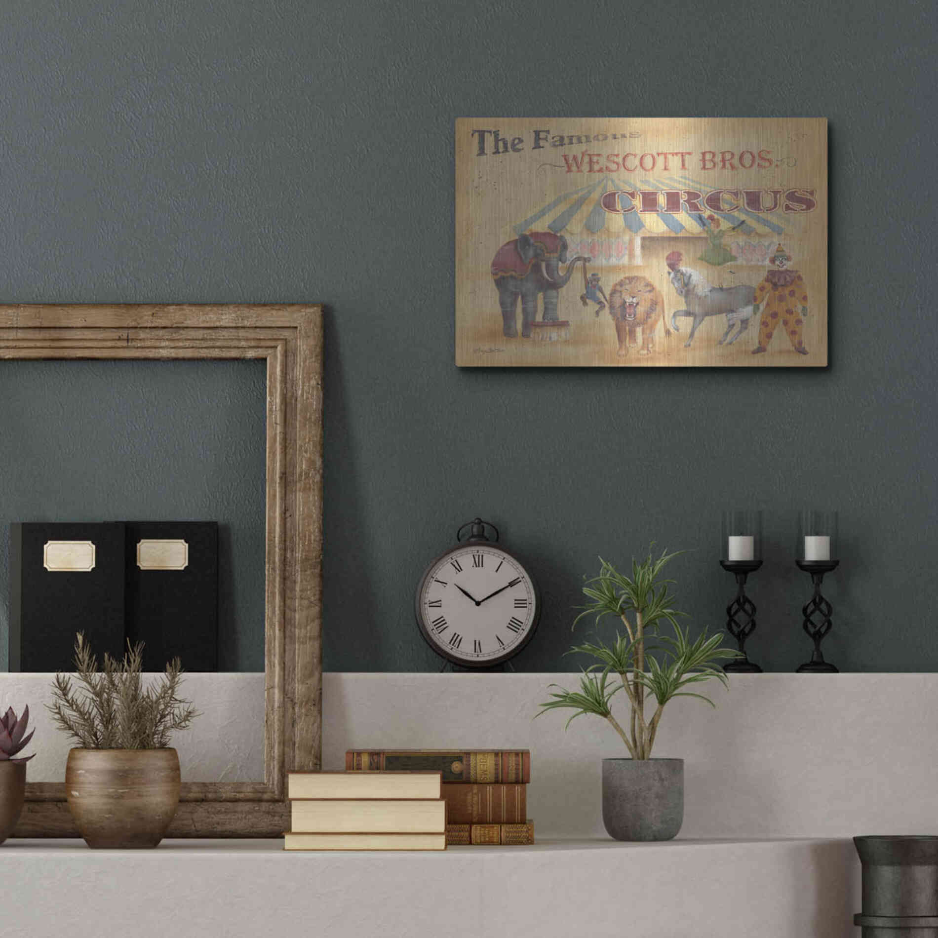 Luxe Metal Art 'Westcott Bros-Circus' by Pam Britton, Metal Wall Art,16x12