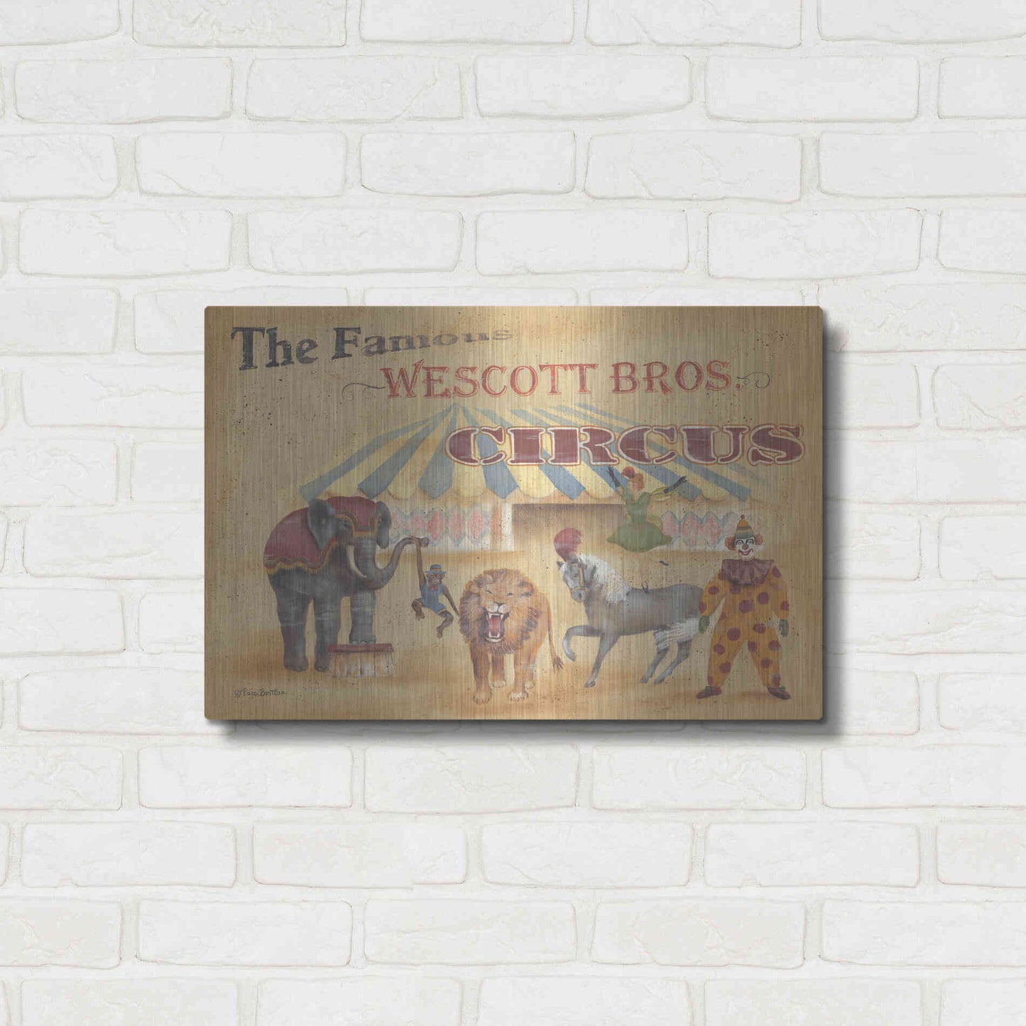 Luxe Metal Art 'Westcott Bros-Circus' by Pam Britton, Metal Wall Art,24x16