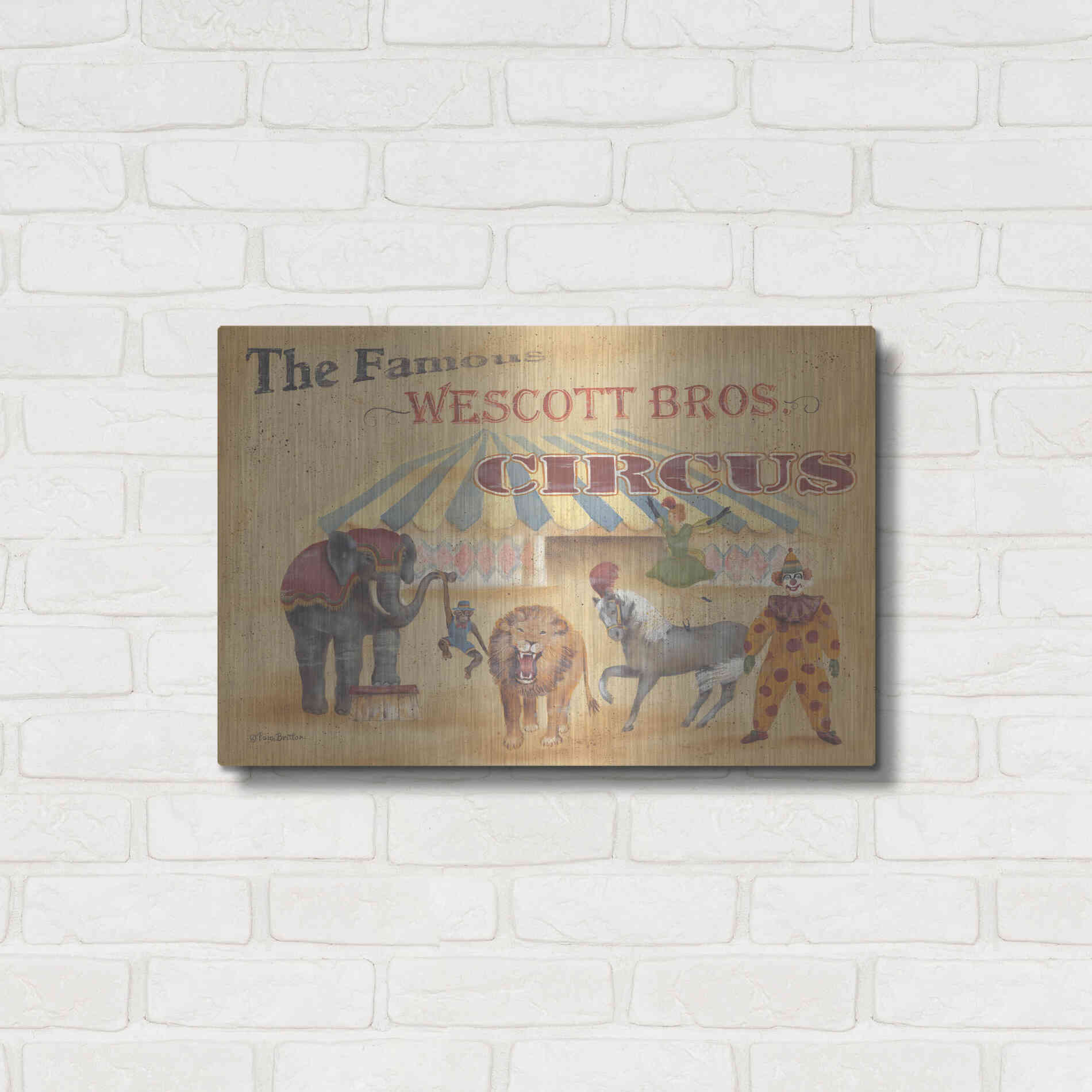 Luxe Metal Art 'Westcott Bros-Circus' by Pam Britton, Metal Wall Art,24x16