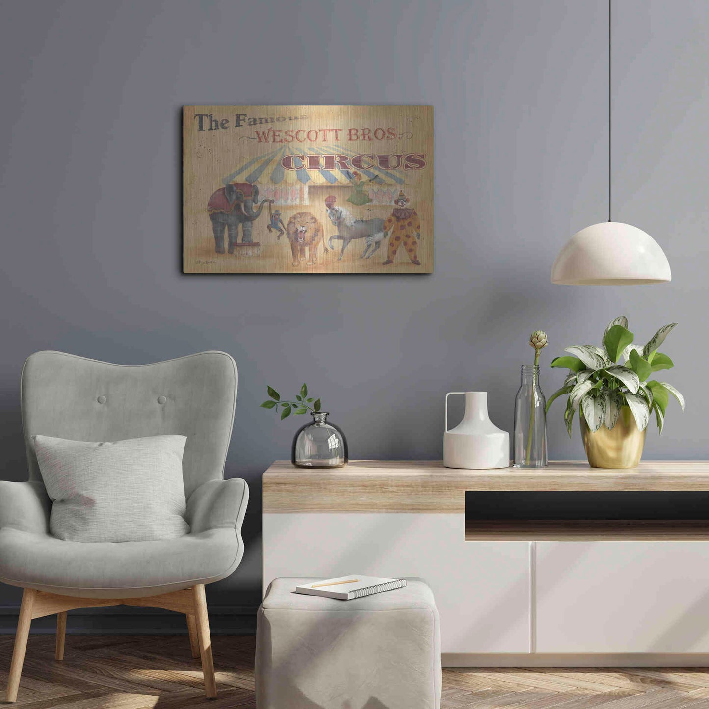 Luxe Metal Art 'Westcott Bros-Circus' by Pam Britton, Metal Wall Art,24x16
