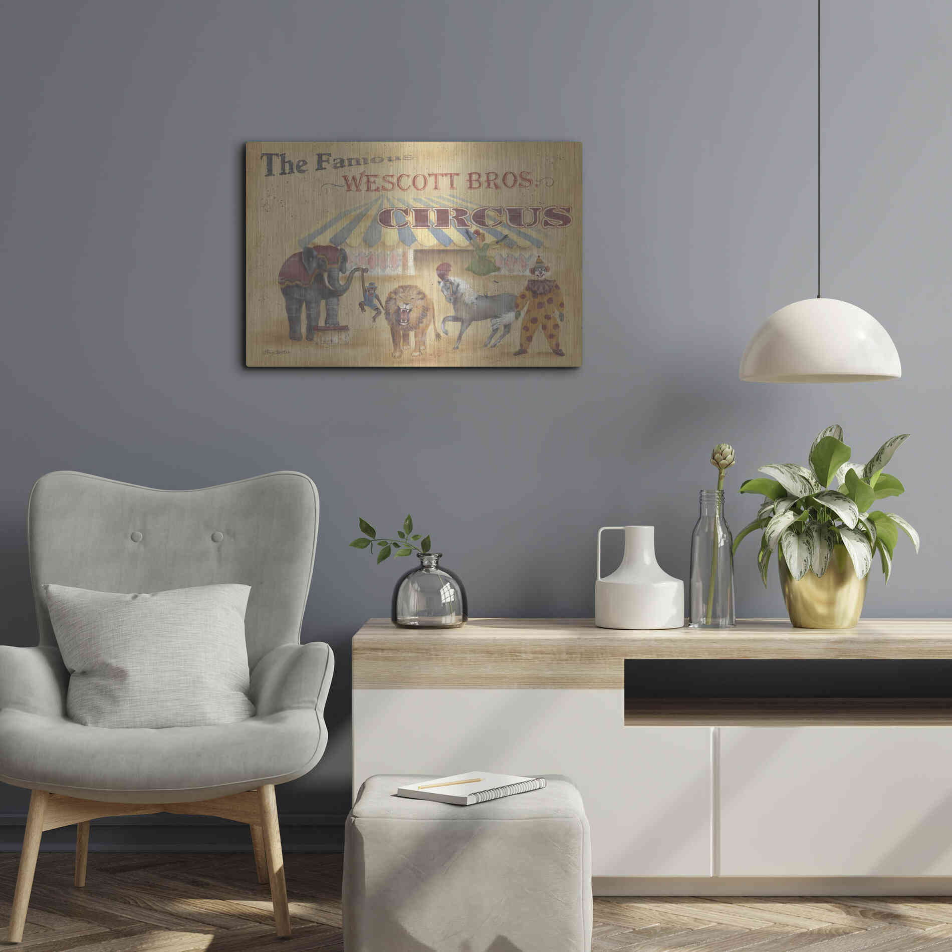 Luxe Metal Art 'Westcott Bros-Circus' by Pam Britton, Metal Wall Art,24x16