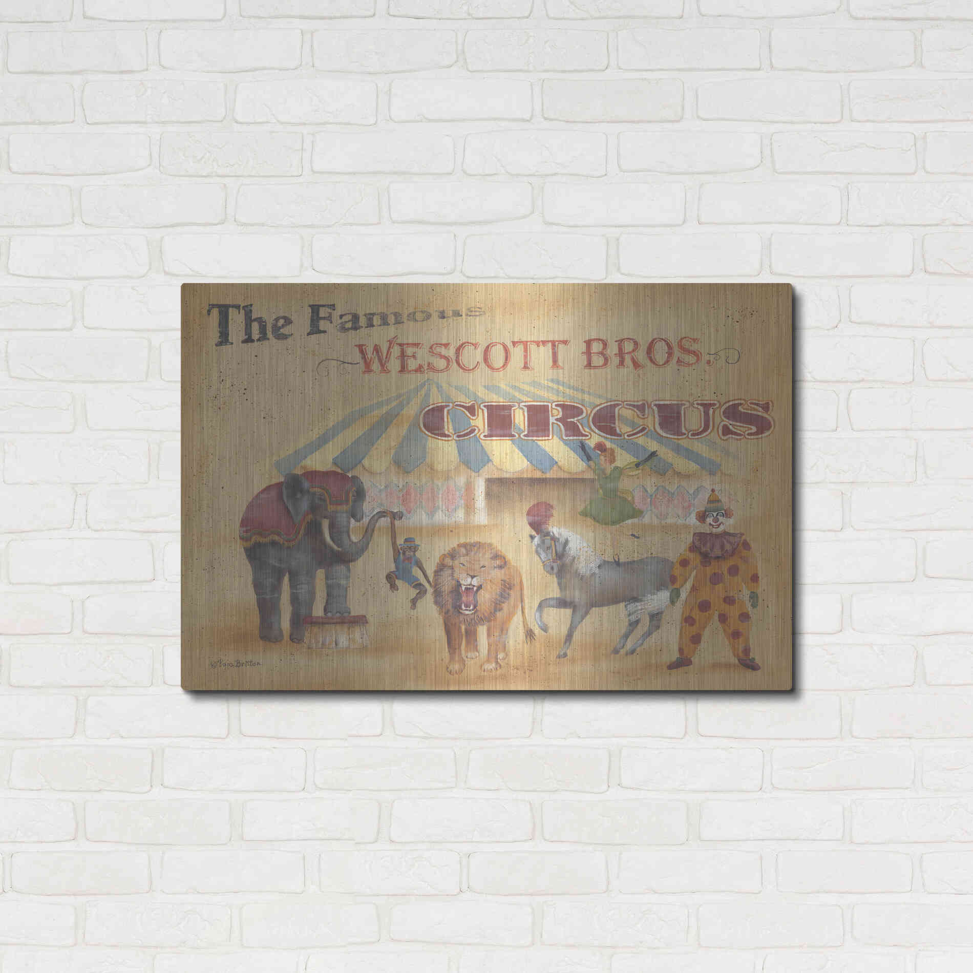 Luxe Metal Art 'Westcott Bros-Circus' by Pam Britton, Metal Wall Art,36x24
