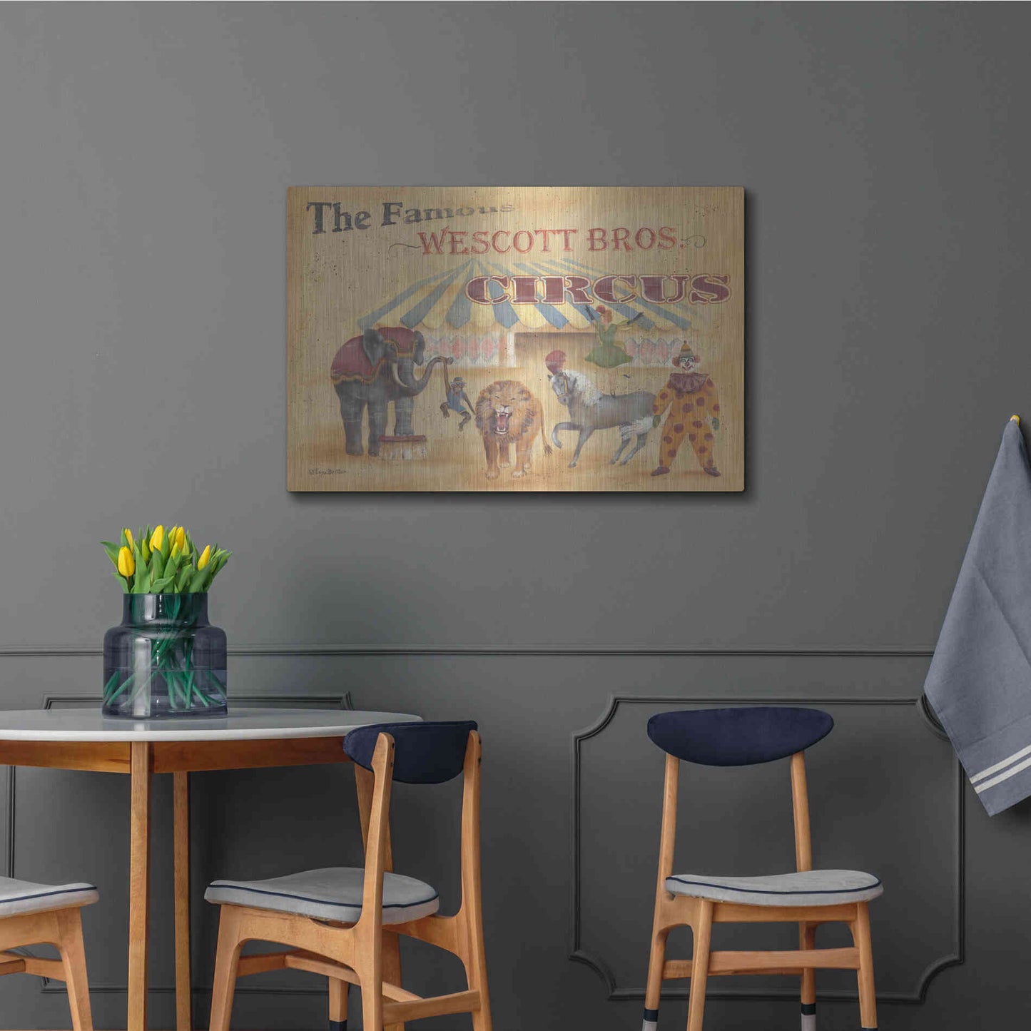 Luxe Metal Art 'Westcott Bros-Circus' by Pam Britton, Metal Wall Art,36x24