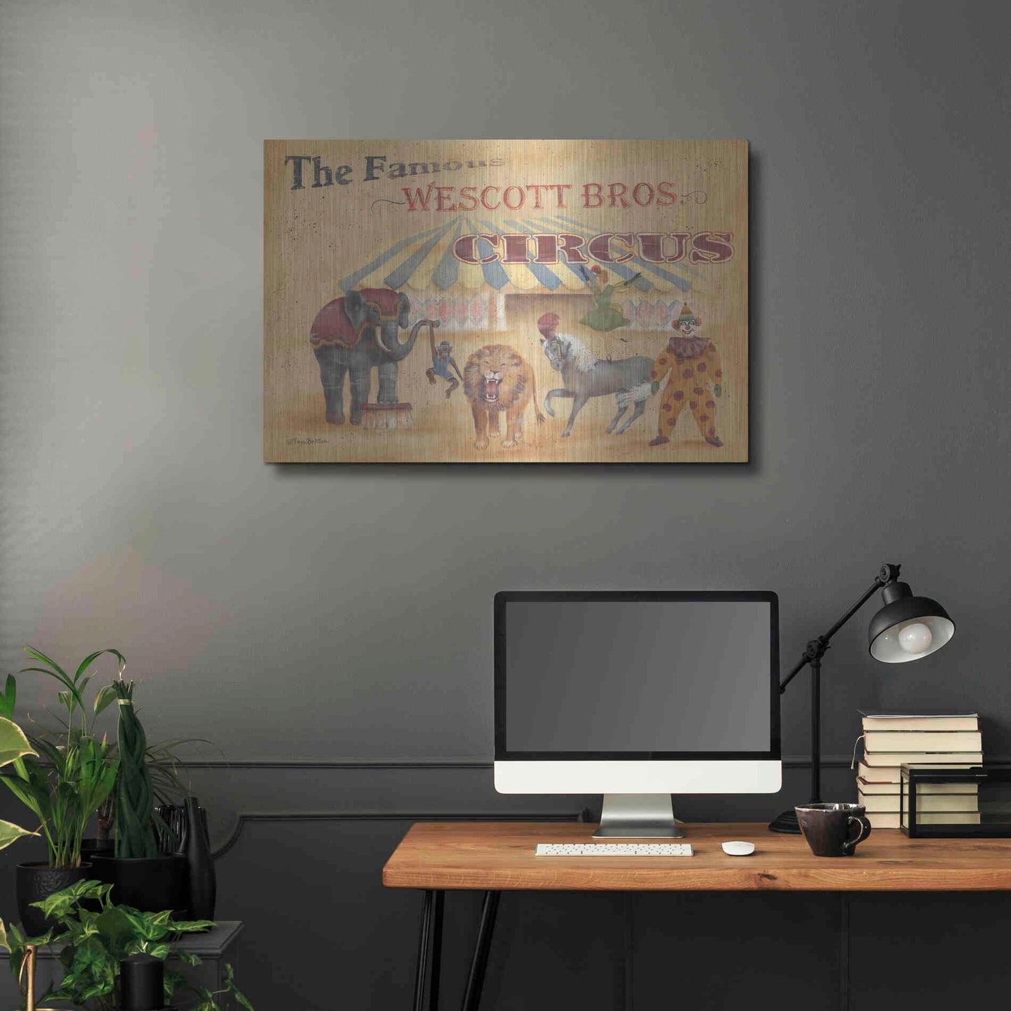 Luxe Metal Art 'Westcott Bros-Circus' by Pam Britton, Metal Wall Art,36x24