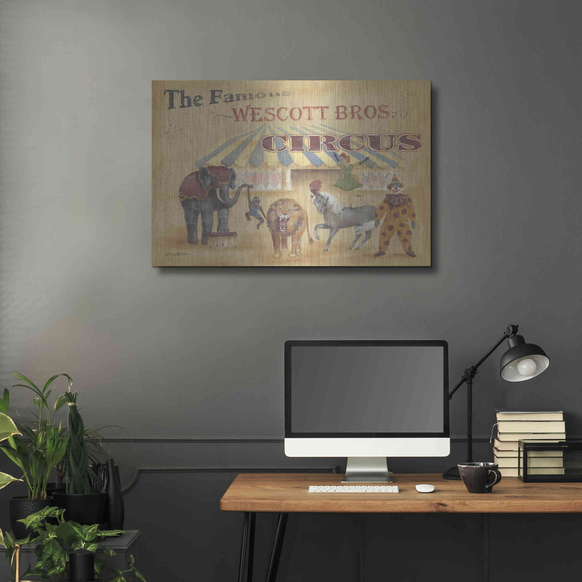 Luxe Metal Art 'Westcott Bros-Circus' by Pam Britton, Metal Wall Art,36x24