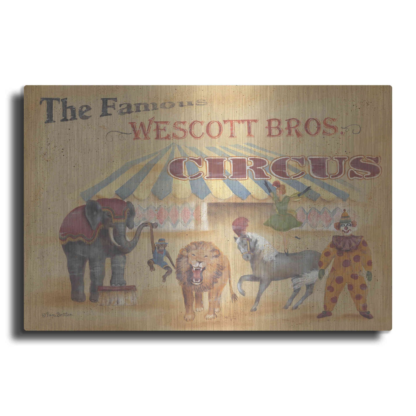 Luxe Metal Art 'Westcott Bros-Circus' by Pam Britton, Metal Wall Art