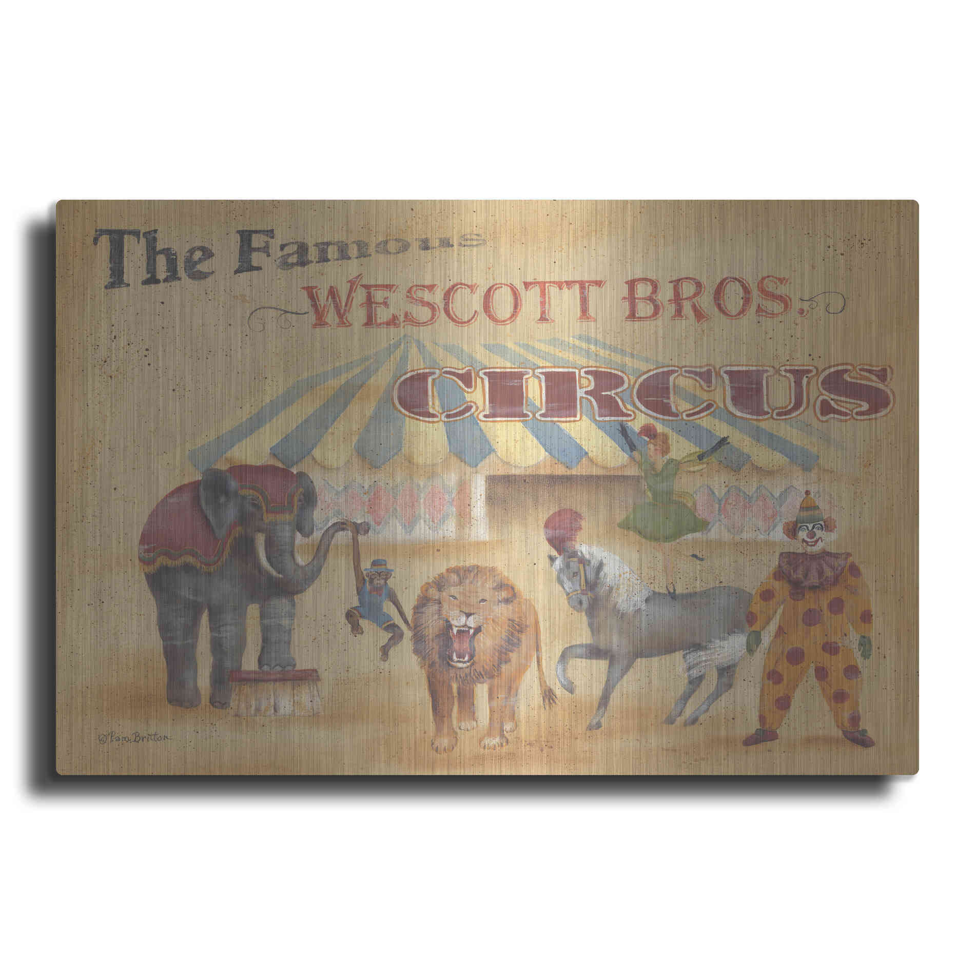 Luxe Metal Art 'Westcott Bros-Circus' by Pam Britton, Metal Wall Art