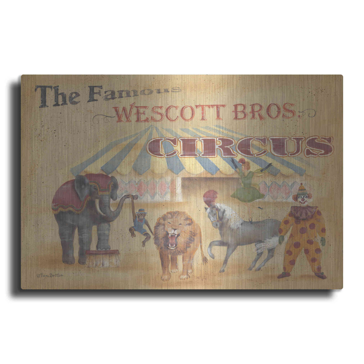 Luxe Metal Art 'Westcott Bros-Circus' by Pam Britton, Metal Wall Art
