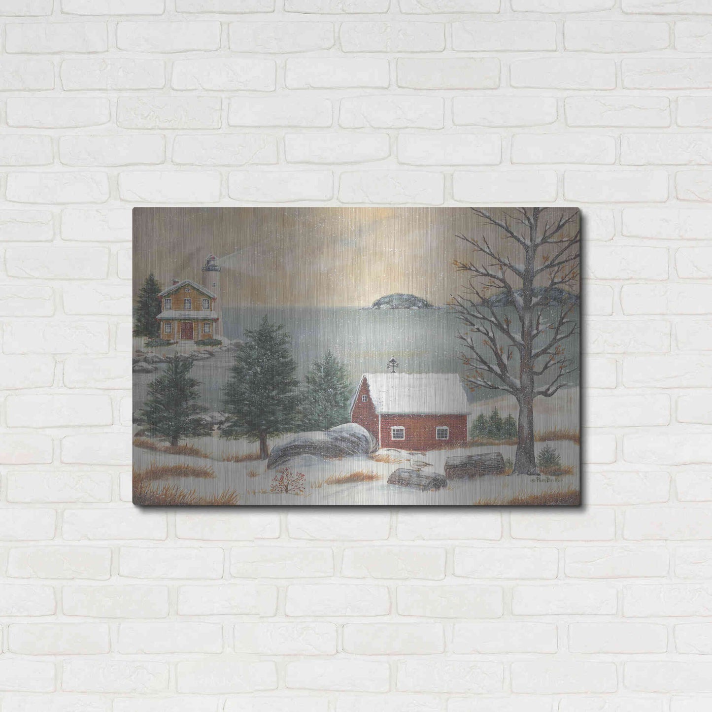 Luxe Metal Art 'Lobster Cove' by Pam Britton, Metal Wall Art,36x24