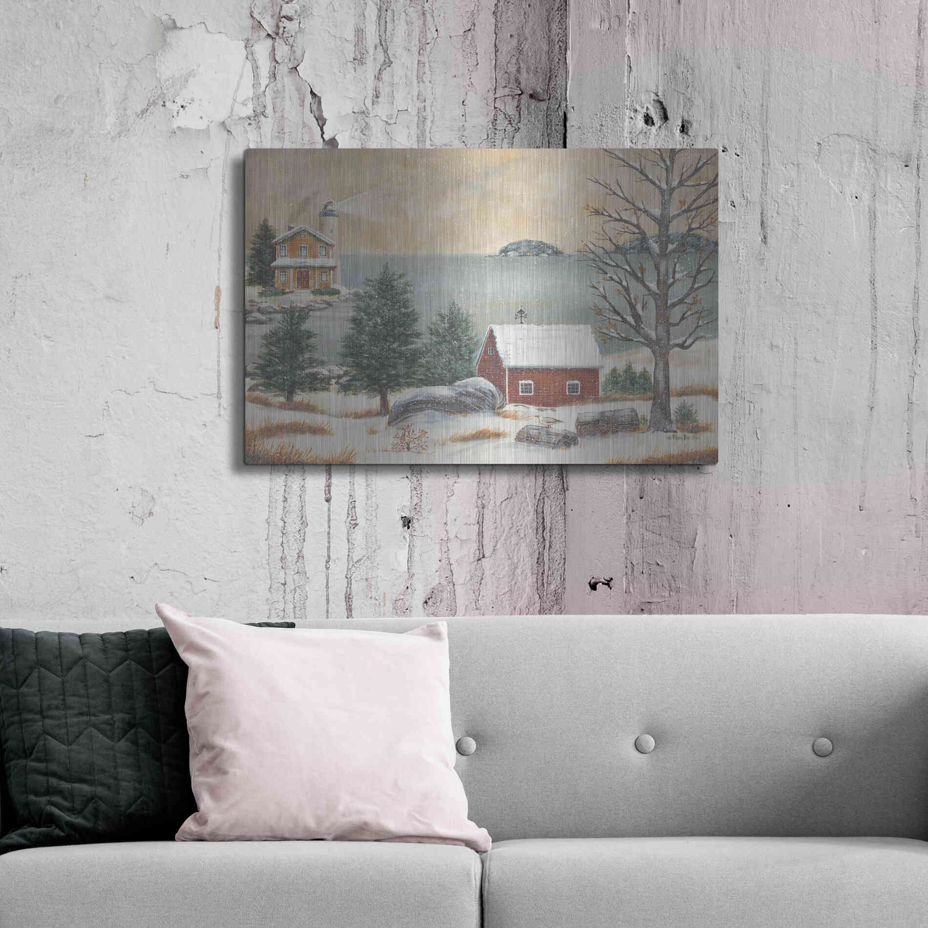 Luxe Metal Art 'Lobster Cove' by Pam Britton, Metal Wall Art,36x24