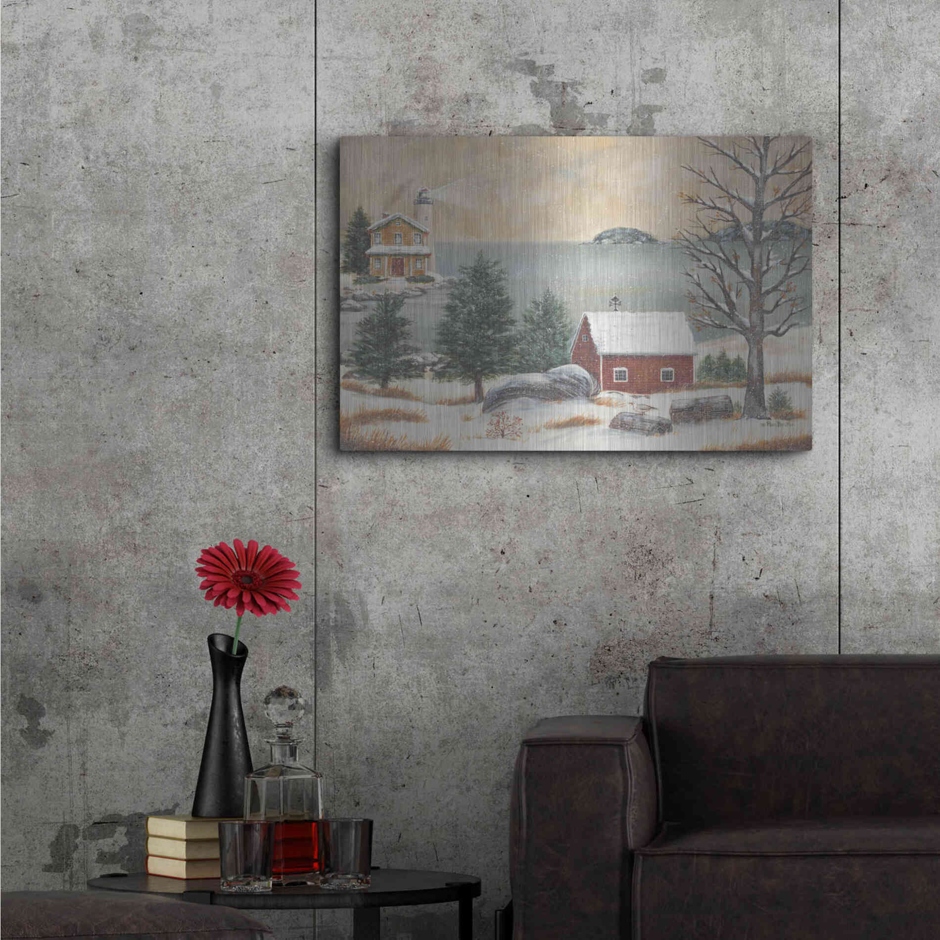 Luxe Metal Art 'Lobster Cove' by Pam Britton, Metal Wall Art,36x24