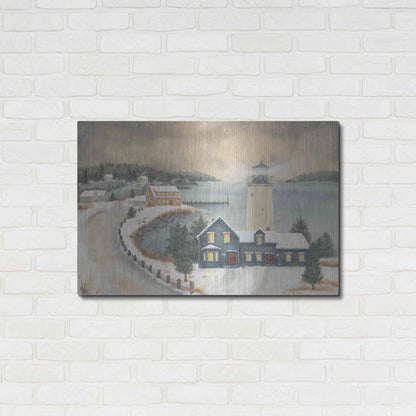 Luxe Metal Art 'Snowy Beacon' by Pam Britton, Metal Wall Art,36x24