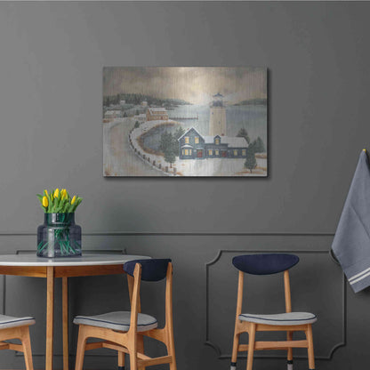 Luxe Metal Art 'Snowy Beacon' by Pam Britton, Metal Wall Art,36x24