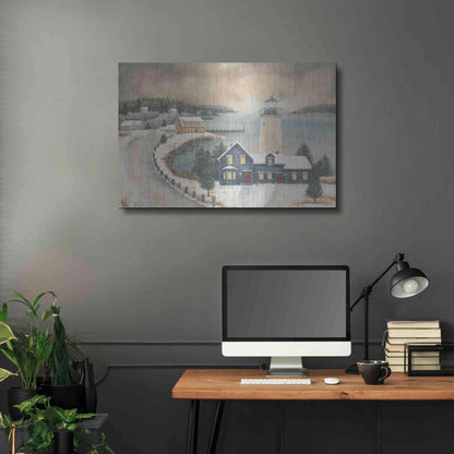 Luxe Metal Art 'Snowy Beacon' by Pam Britton, Metal Wall Art,36x24