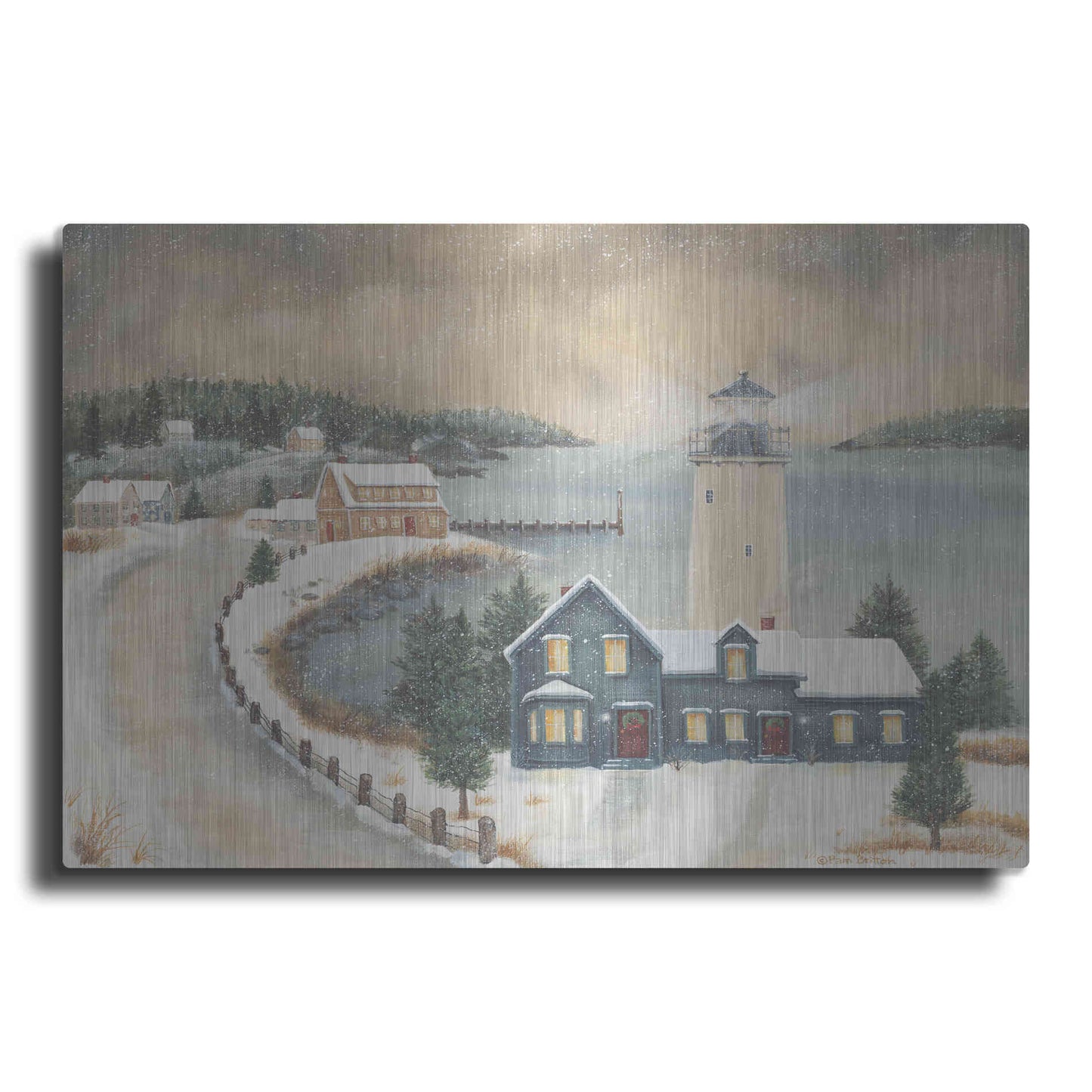 Luxe Metal Art 'Snowy Beacon' by Pam Britton, Metal Wall Art