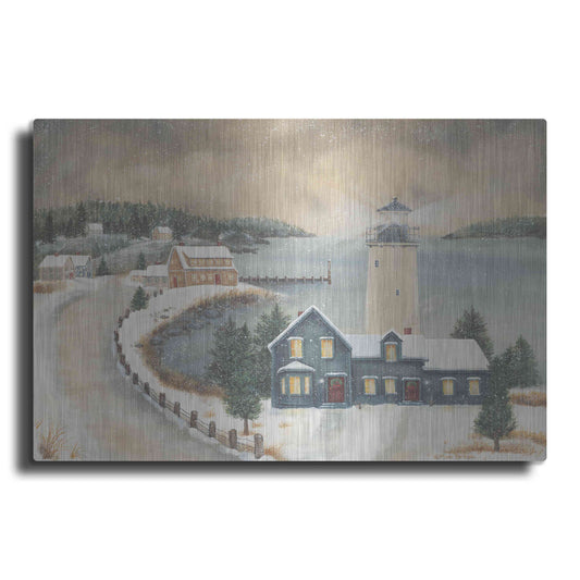 Luxe Metal Art 'Snowy Beacon' by Pam Britton, Metal Wall Art