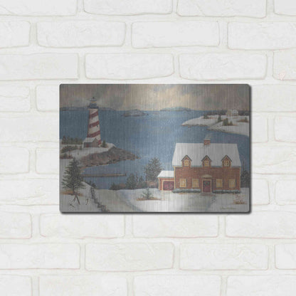 Luxe Metal Art 'Candy Cane Bay' by Pam Britton, Metal Wall Art,16x12