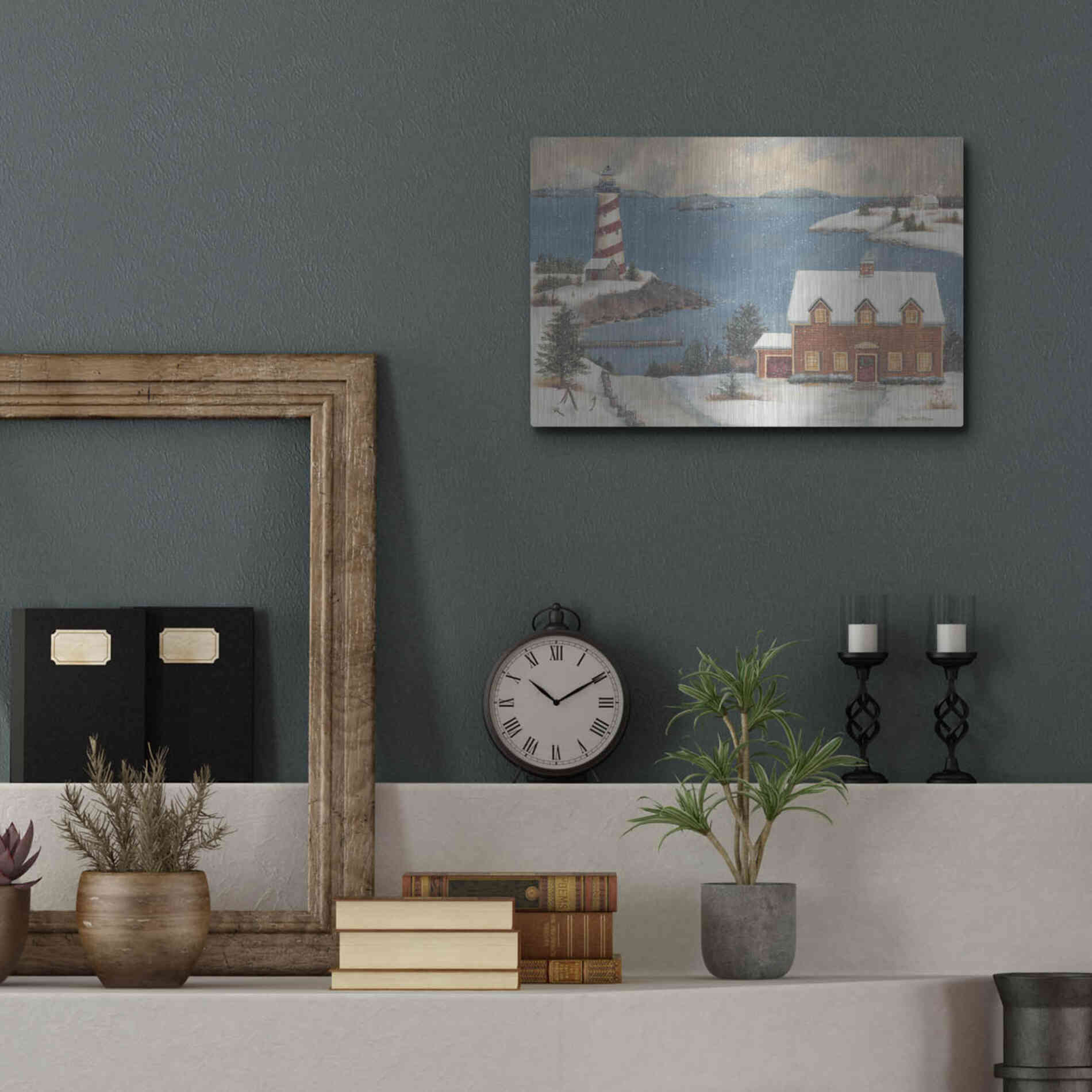 Luxe Metal Art 'Candy Cane Bay' by Pam Britton, Metal Wall Art,16x12