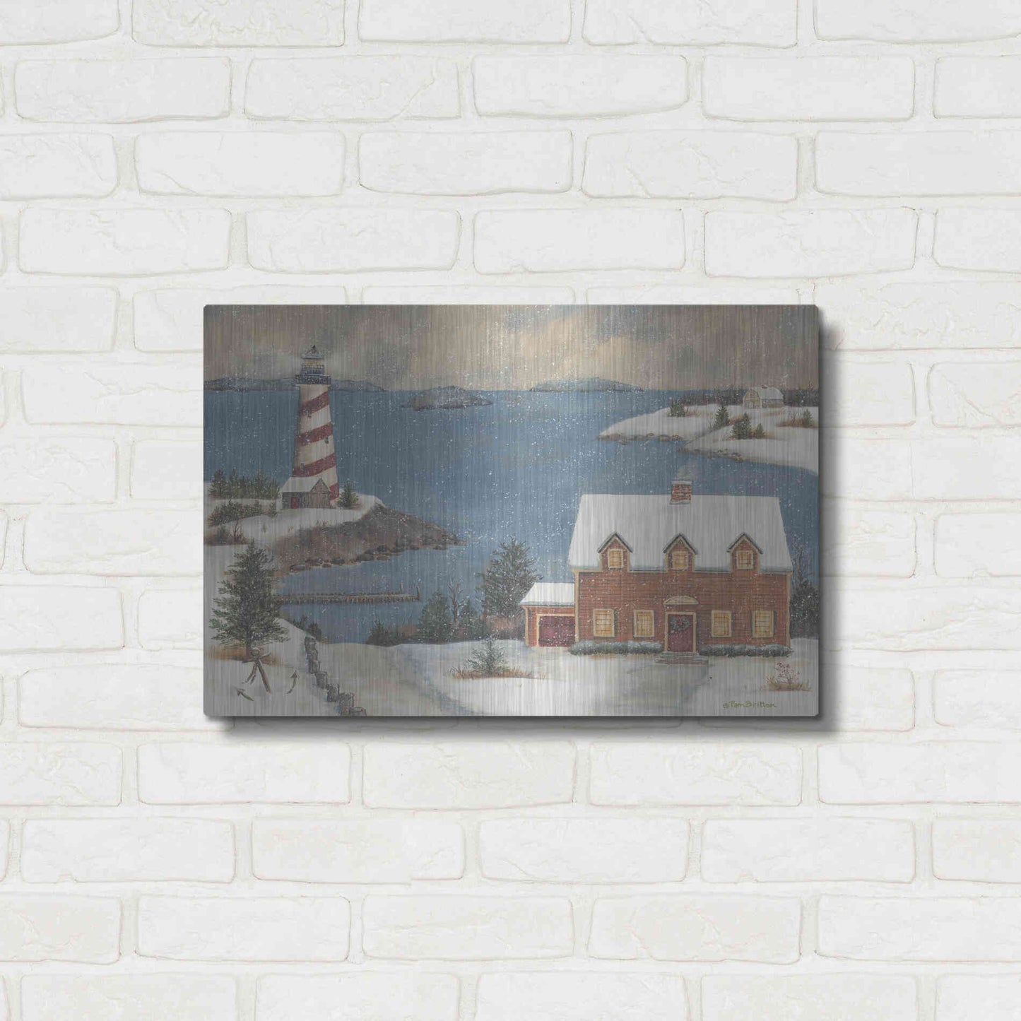 Luxe Metal Art 'Candy Cane Bay' by Pam Britton, Metal Wall Art,24x16