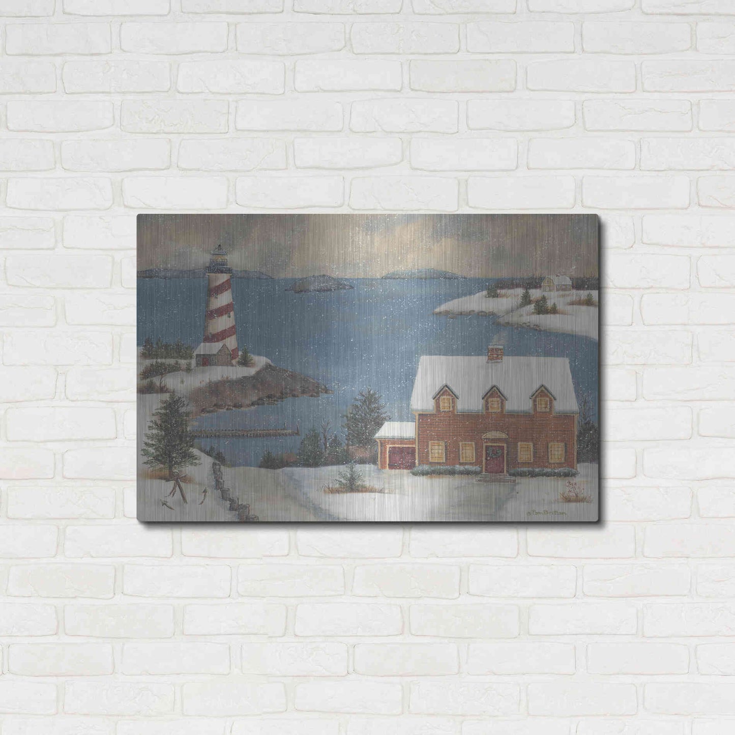 Luxe Metal Art 'Candy Cane Bay' by Pam Britton, Metal Wall Art,36x24