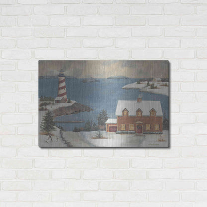 Luxe Metal Art 'Candy Cane Bay' by Pam Britton, Metal Wall Art,36x24