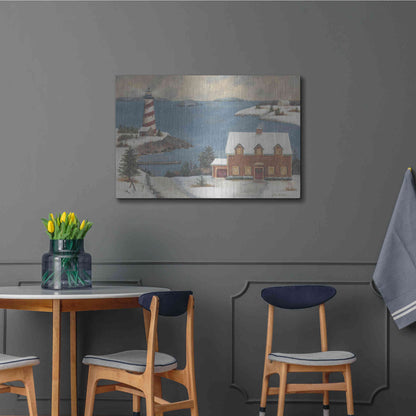 Luxe Metal Art 'Candy Cane Bay' by Pam Britton, Metal Wall Art,36x24