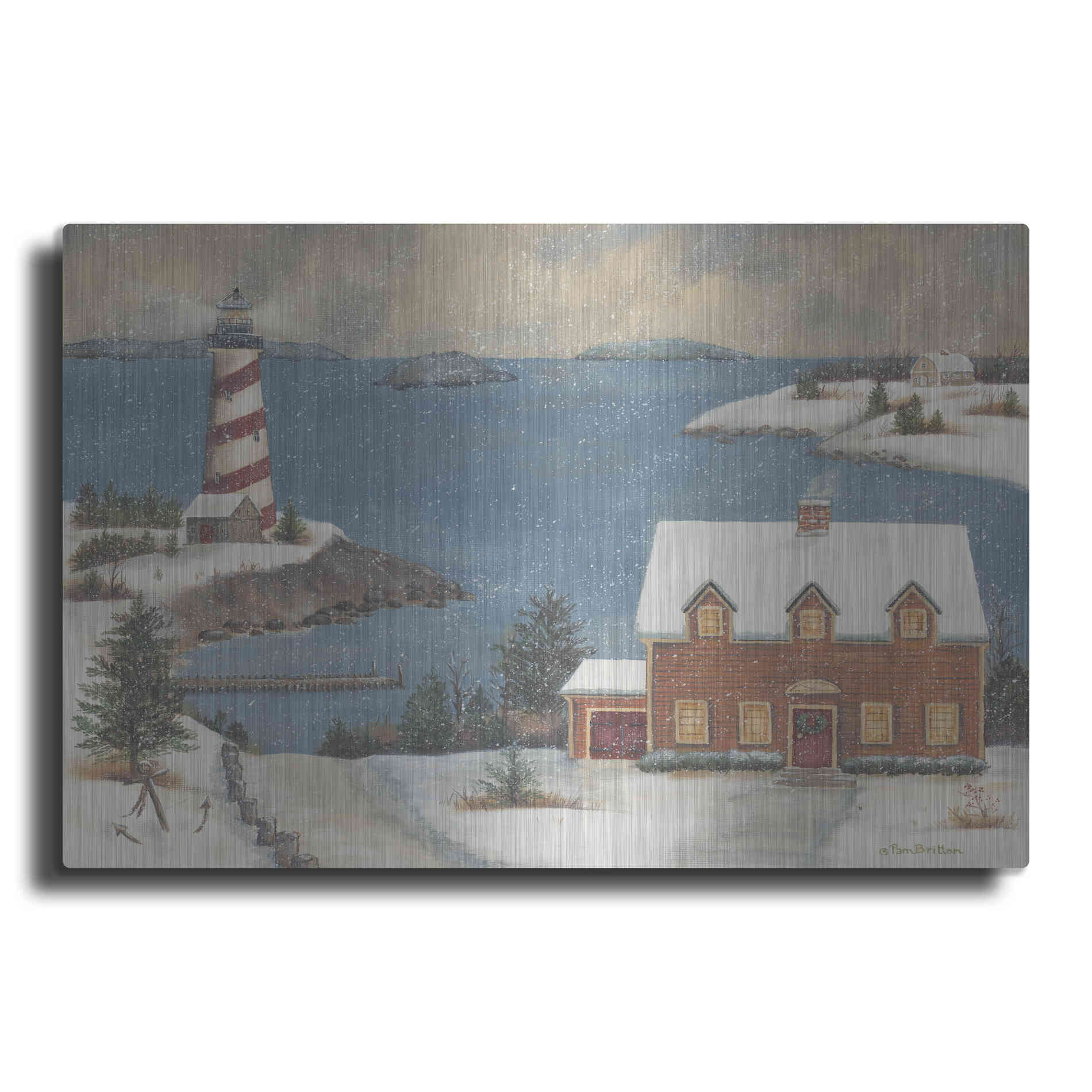 Luxe Metal Art 'Candy Cane Bay' by Pam Britton, Metal Wall Art