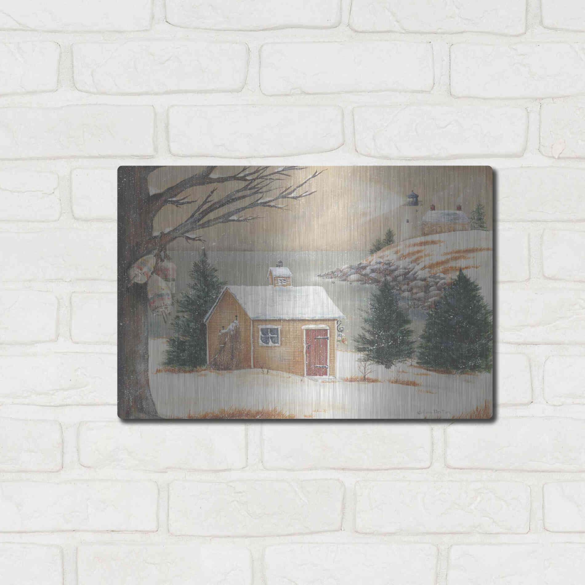 Luxe Metal Art 'Winter Light' by Pam Britton, Metal Wall Art,16x12