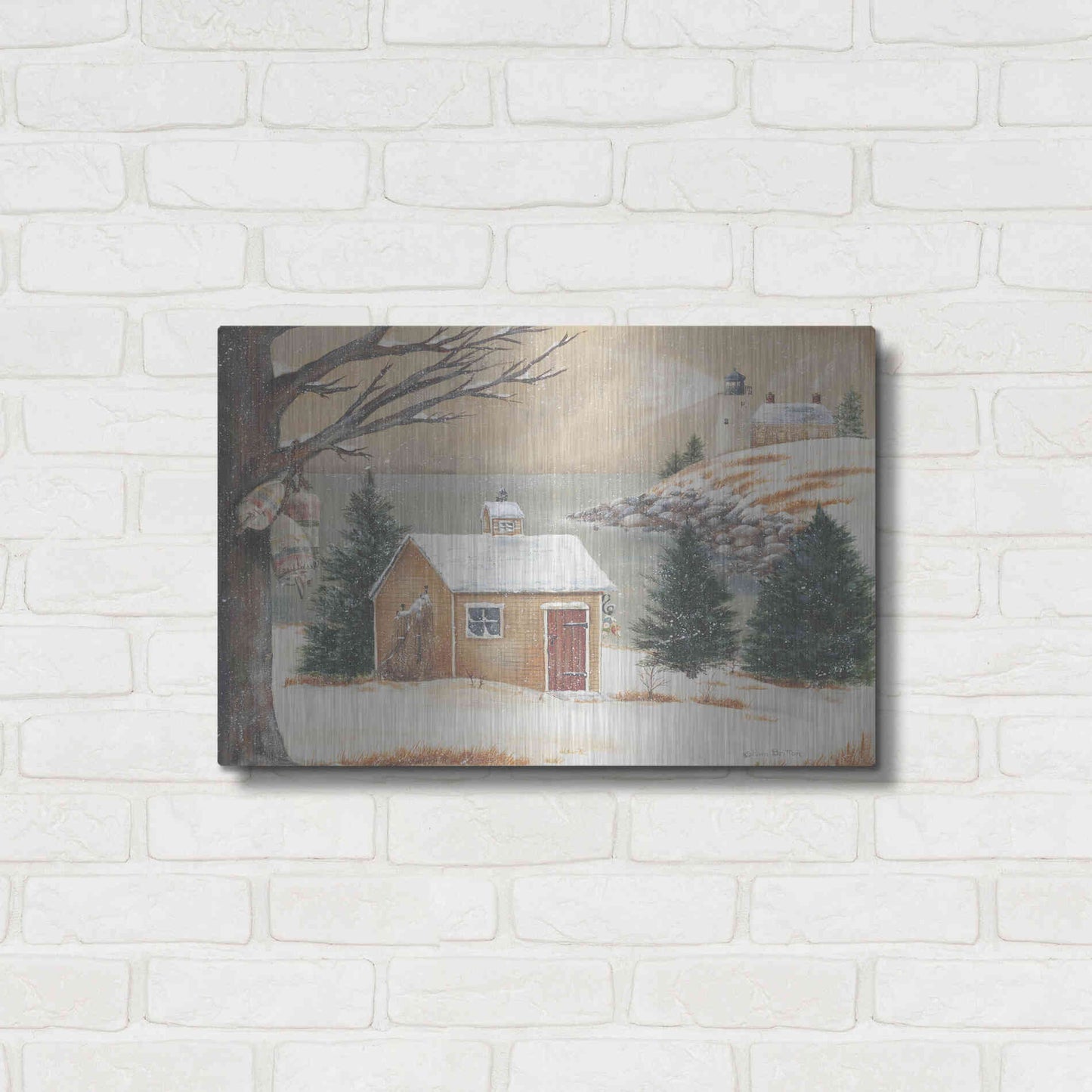 Luxe Metal Art 'Winter Light' by Pam Britton, Metal Wall Art,24x16