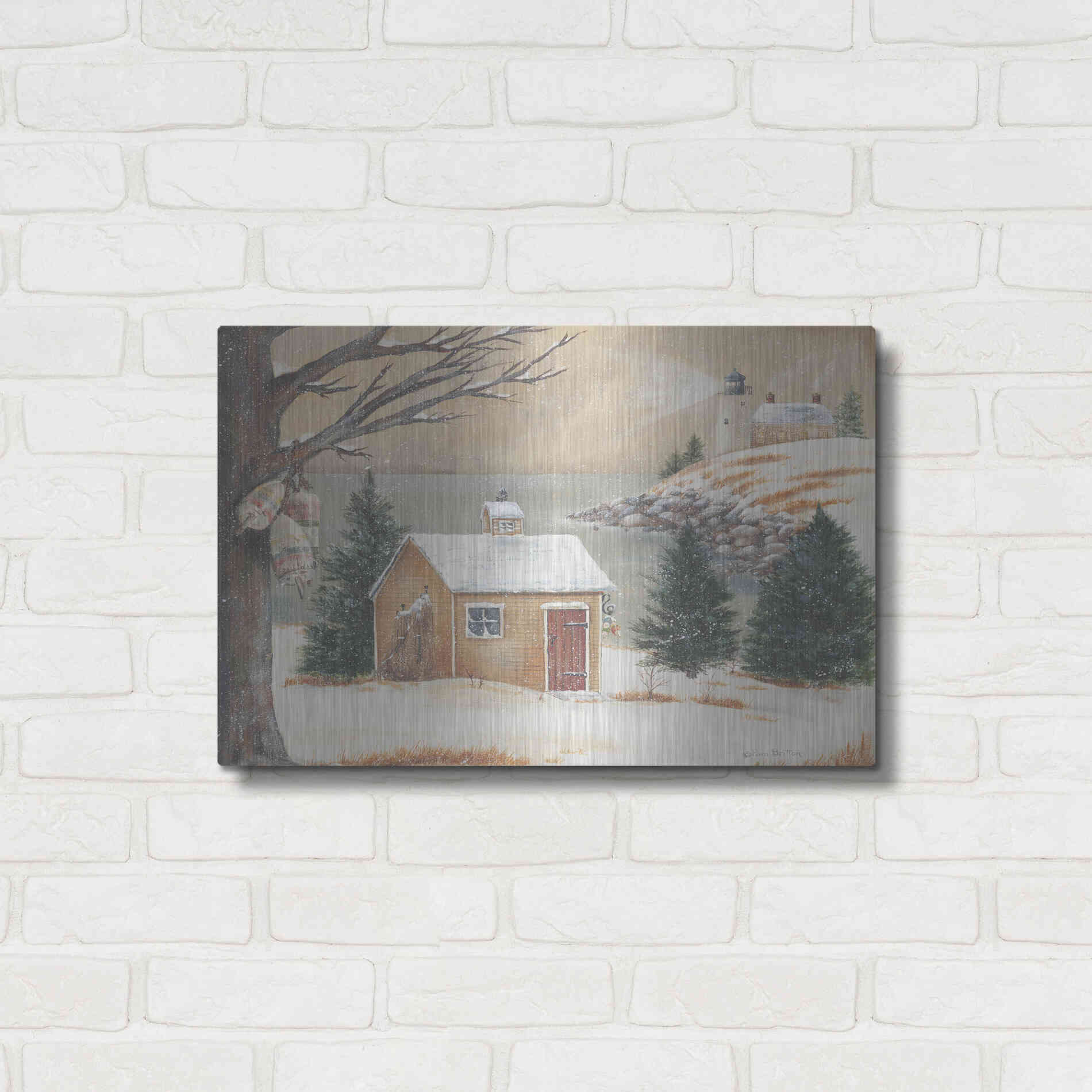 Luxe Metal Art 'Winter Light' by Pam Britton, Metal Wall Art,24x16