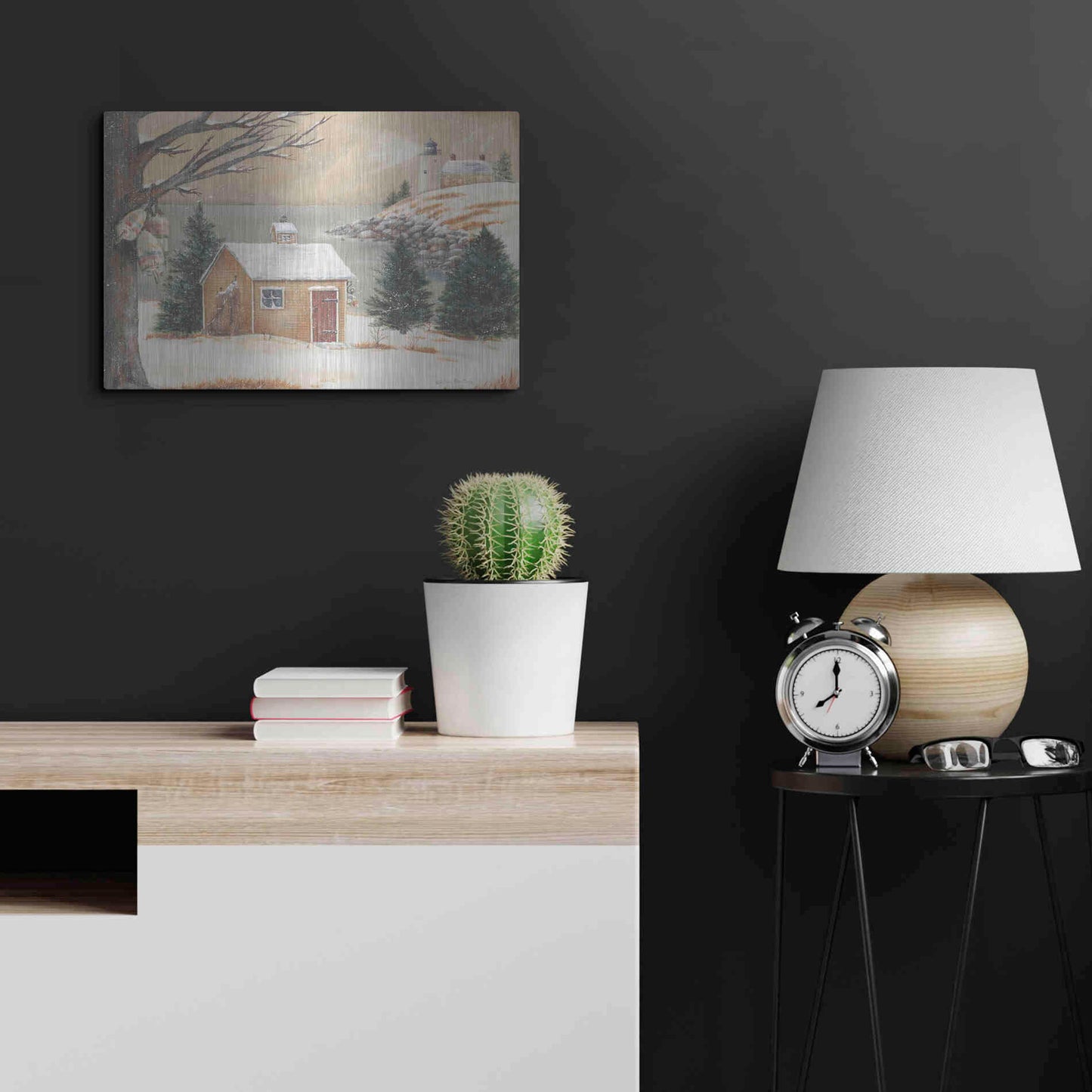 Luxe Metal Art 'Winter Light' by Pam Britton, Metal Wall Art,24x16