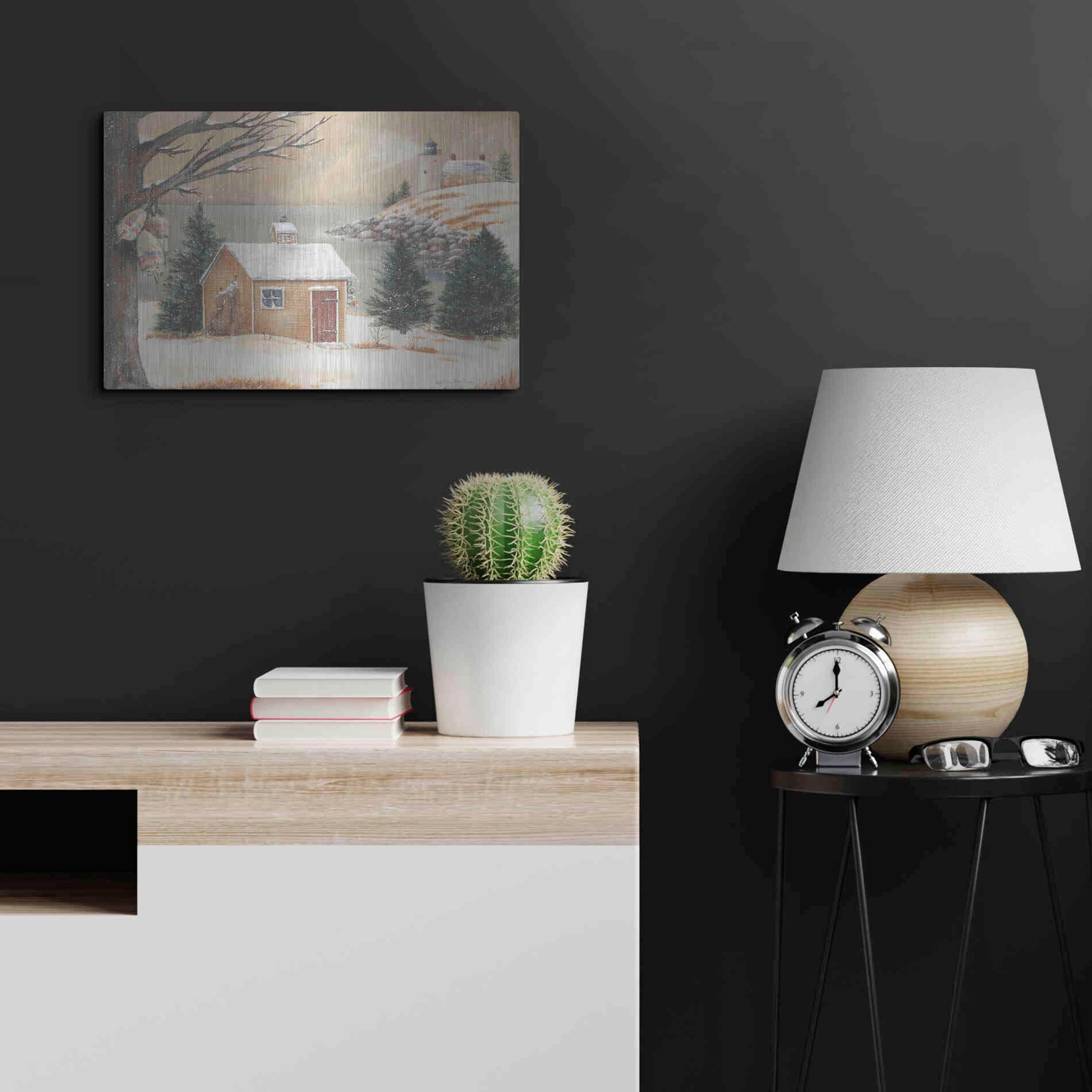 Luxe Metal Art 'Winter Light' by Pam Britton, Metal Wall Art,24x16